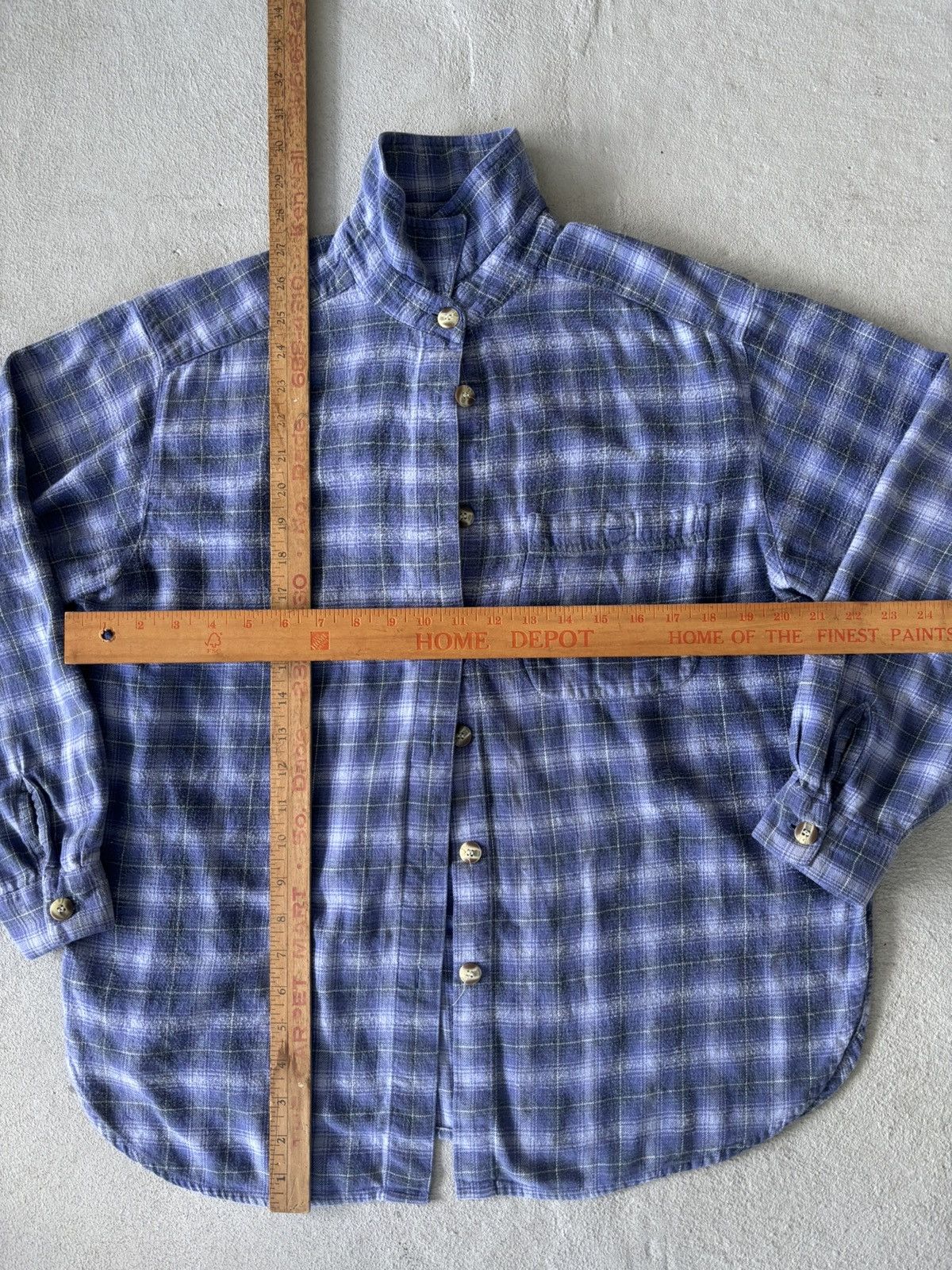 Vintage Classic Element Blue Plaid Flannel, Medium Size M / US 6-8 / IT 42-44 - 3 Thumbnail