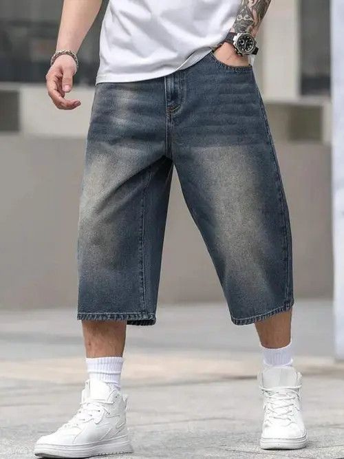 Jean Washed Y2k Shorts Jorts LOOSE skate Size US 34 / EU 50 - 2 Thumbnail
