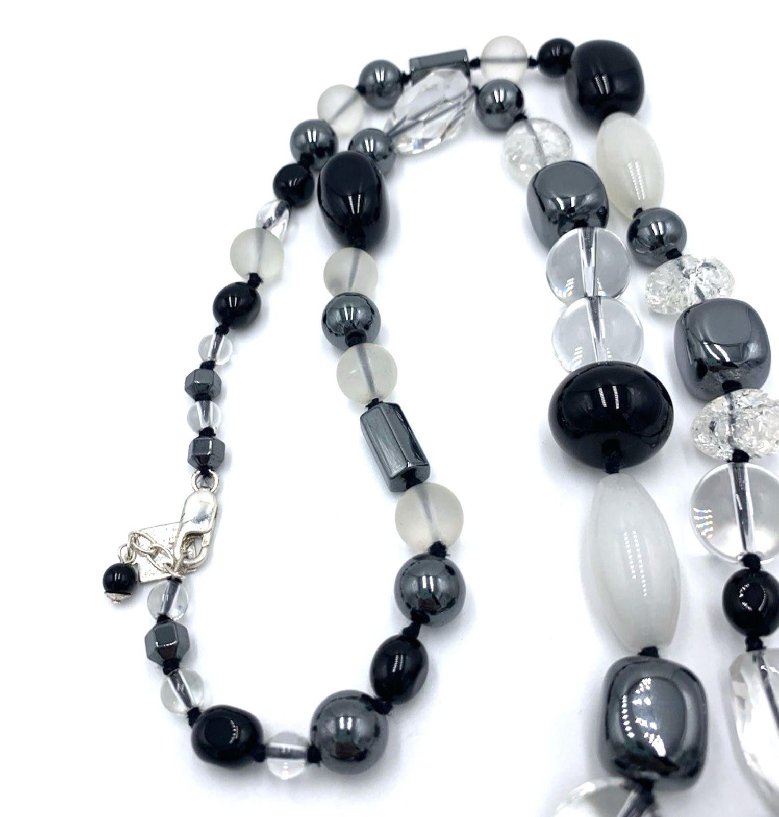 Other Nate & Etan Agate Crystal Hematite Sterling Silver Necklace Size ONE SIZE - 5 Thumbnail