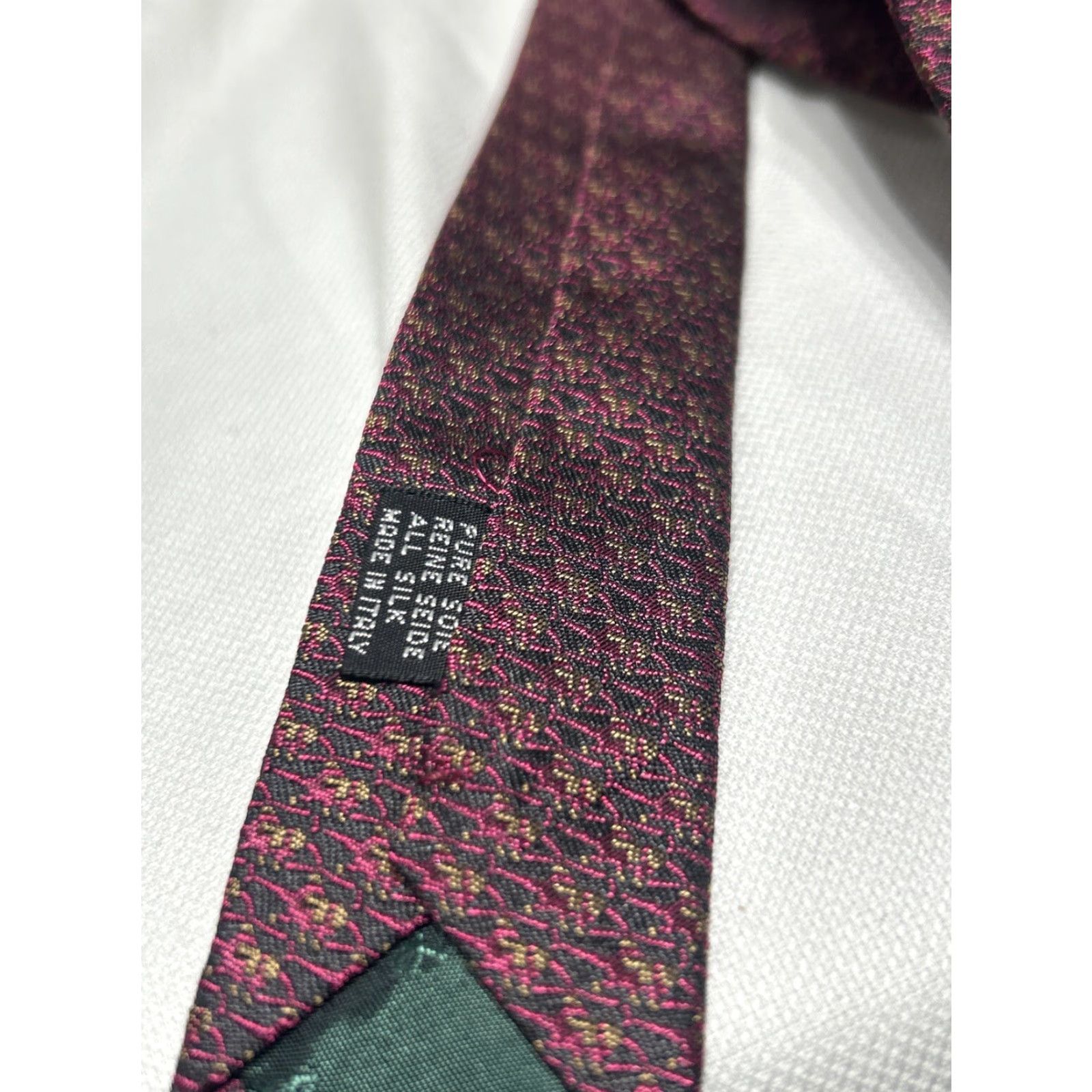 Vintage Mirage Tie Mens Silk 100% Made In Italy Gray 9.5cm Short 148cm Preppy Elegance Milano Firenze Nuova 2000s Size ONE SIZE - 3 Thumbnail