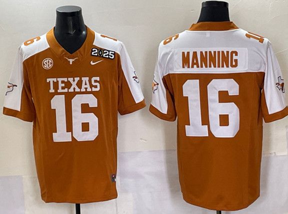 Other Men's Texas Longhorns #16 Peyton Manning Orange 2025 Jerseys Size US L / EU 52-54 / 3 - 1 Thumbnail