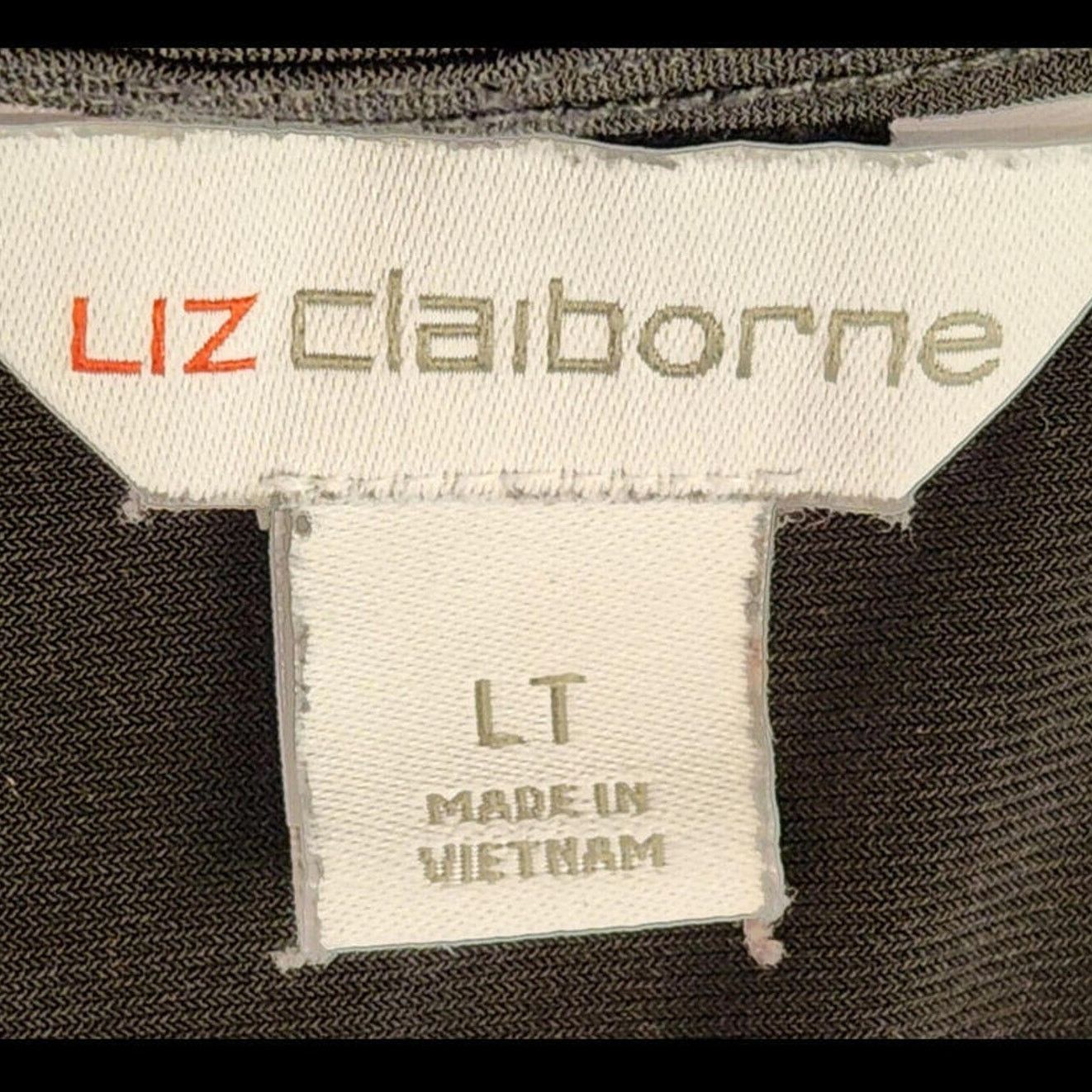 Liz Claiborne Liz Claiborne Jeweled Black Blouse LT Tall Long Sleeve Top Size L / US 10 / IT 46 - 7 Thumbnail