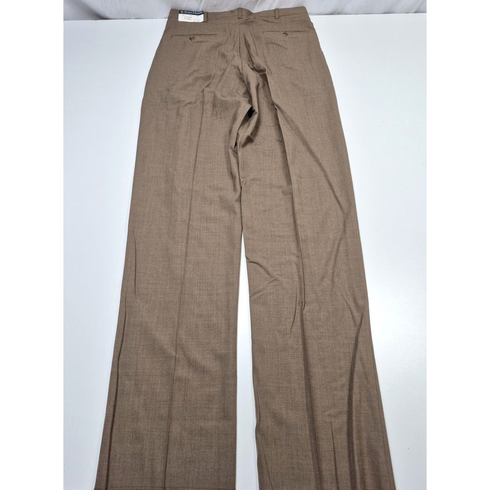 Vintage Stuart Edward Limited Dress Pants Mens 34x36 Beige Wool Pleated Unhemmed NWT Size US 34 / EU 50 - 5 Thumbnail