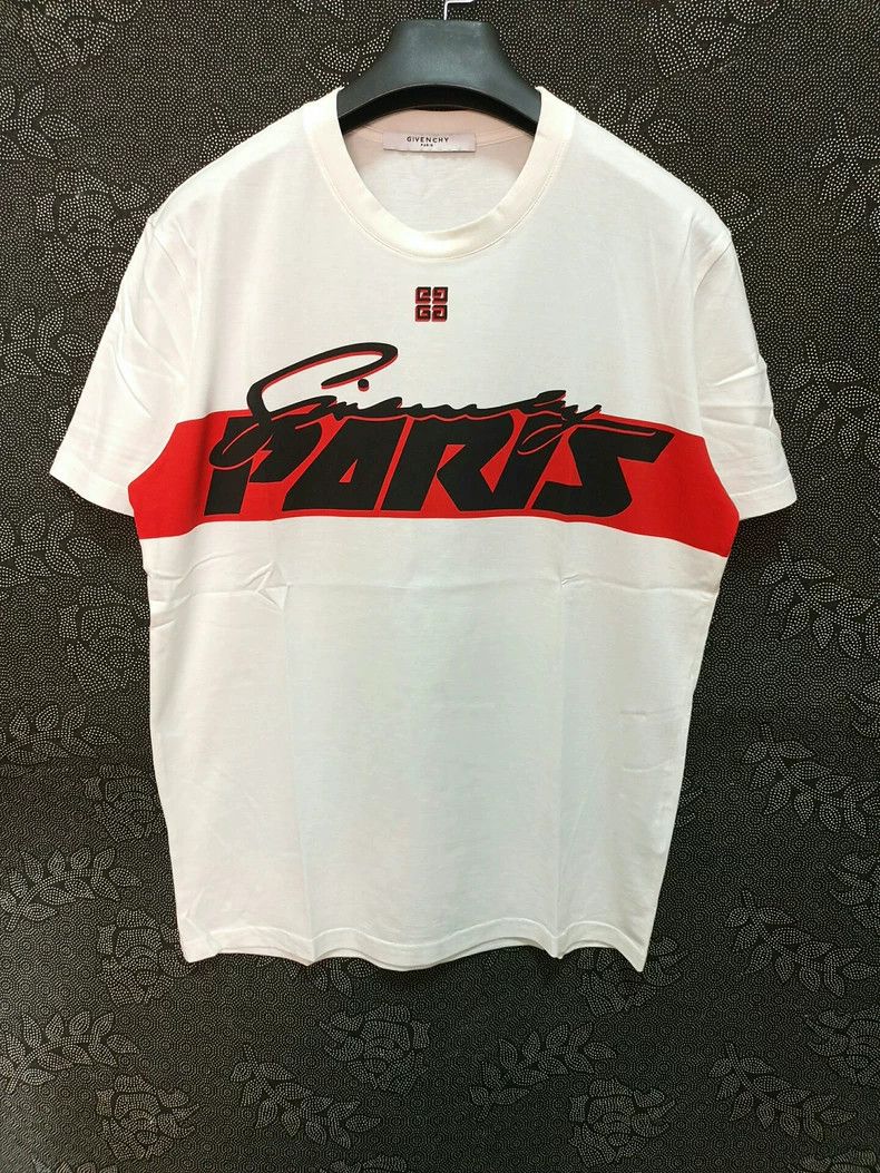 Givenchy Givenchy White Paris Letter Logo Short Sleeve T-Shirt Size US L / EU 52-54 / 3 - 1 Thumbnail