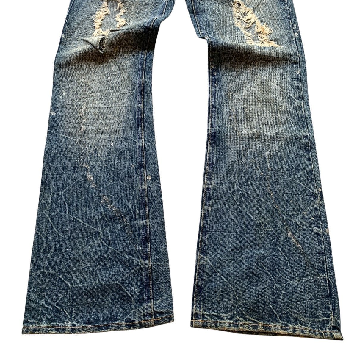 Japanese Brand Midas Flare Jeans Painted Distress Bootcut ifsix LGB Style Size US 31 - 2 Thumbnail