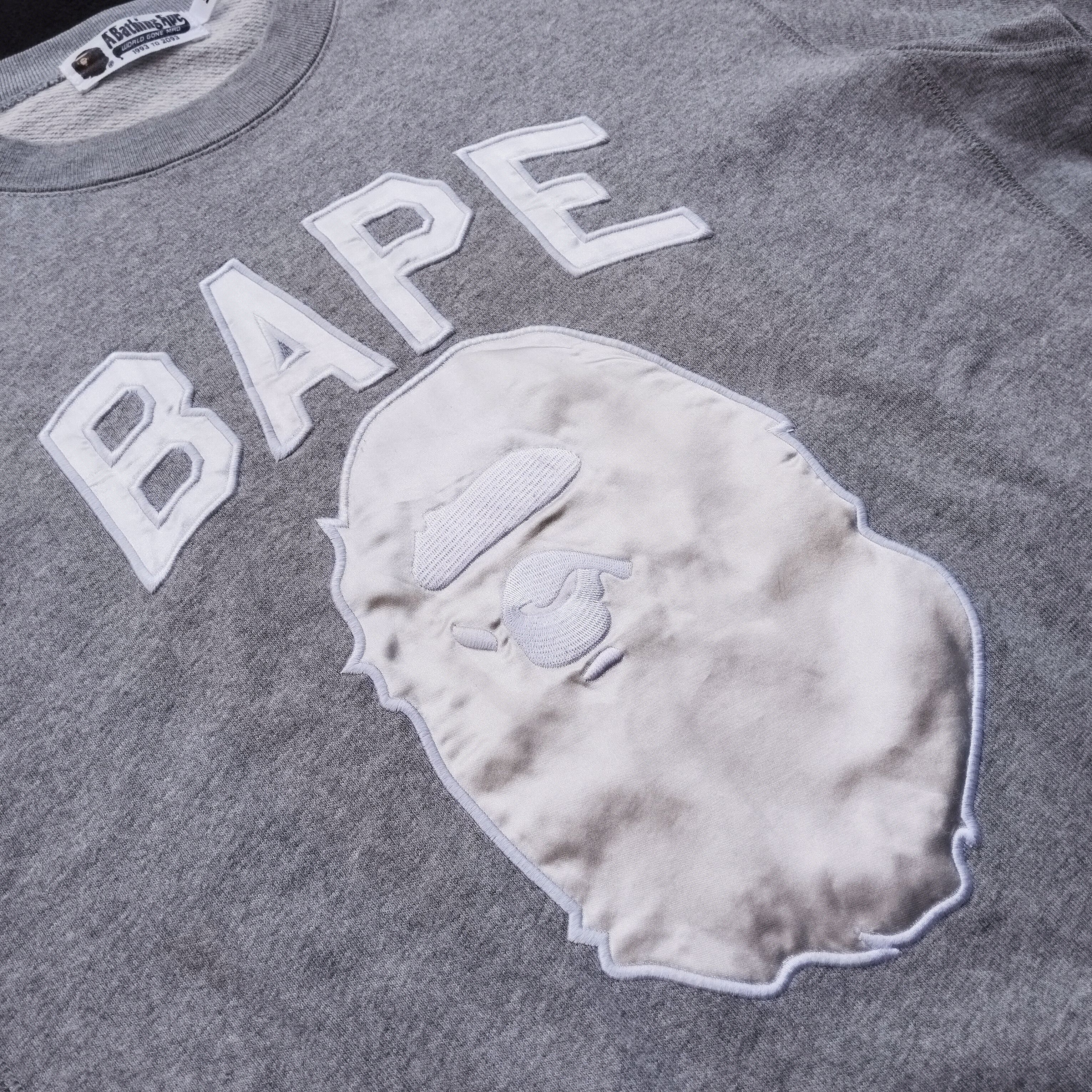Bape 2015 Bape Satin Applique Crewneck Size US M / EU 48-50 / 2 - 4 Thumbnail
