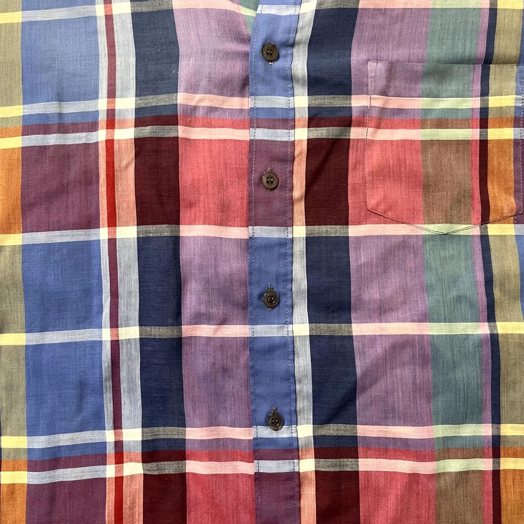 McGregor McGregor Contemporary Shirt Mens XL Multicolor Plaid Short Sleeve Button-Up Size US XL / EU 56 / 4 - 3 Thumbnail