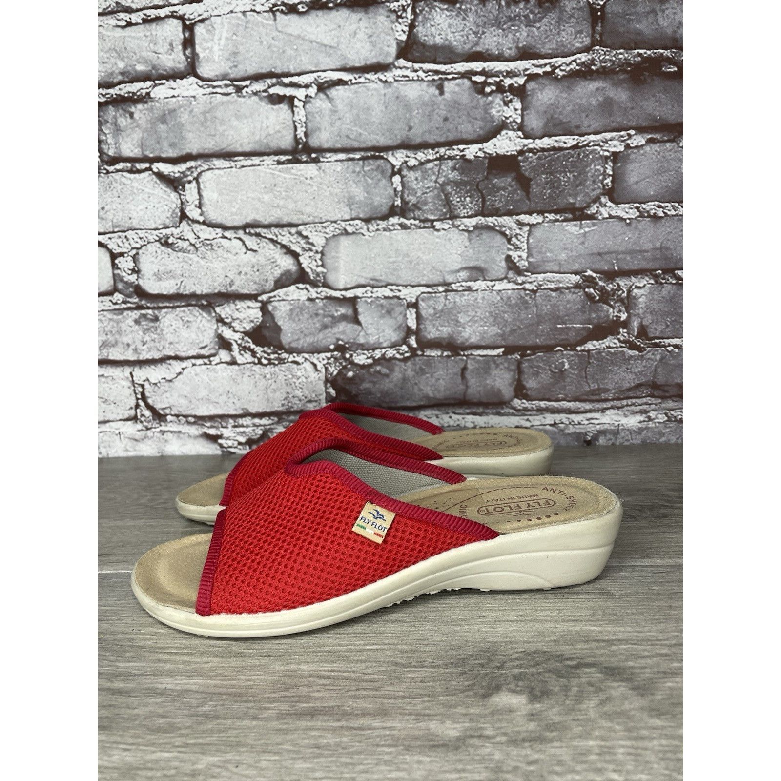Other Fly Flot Anatomic Red Mesh Slide Wedge Comfort Casual Sandal Size US 6 / IT 36 - 19 Thumbnail