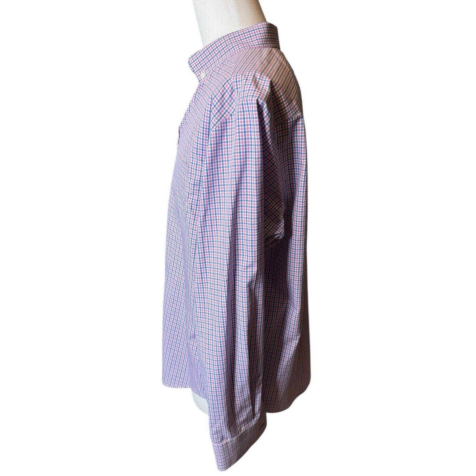 UNTUCKit Untuckit Pink Blue Plaid Shirt Classic Fit Wrinkle Resistant Size US XL / EU 56 / 4 - 4 Thumbnail