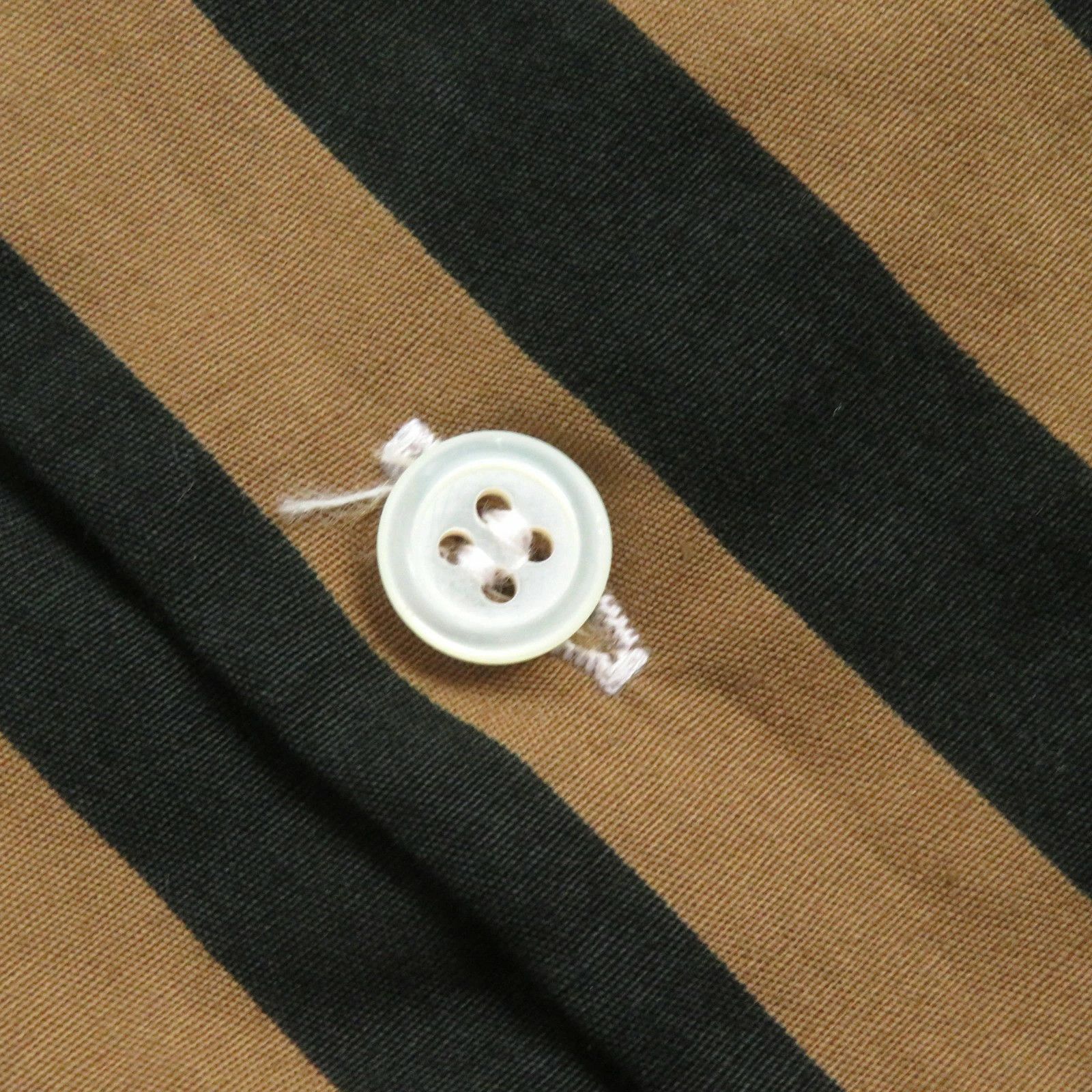 Comme des Garcons Homme Plus Shirt Cotton Short Sleeve Button Up Stripes Brown Black Size US M / EU 48-50 / 2 - 7 Thumbnail