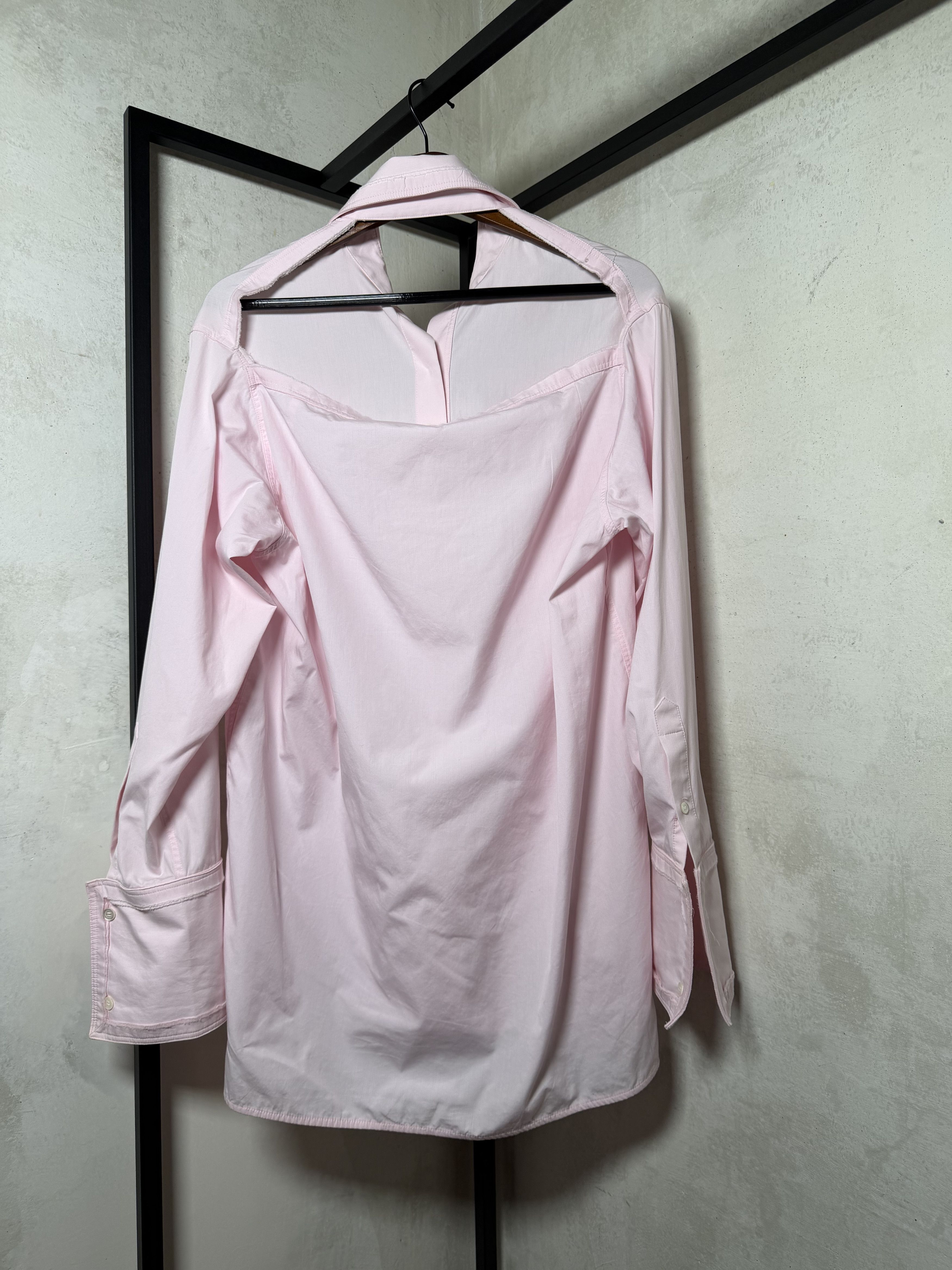 Helmut Lang Helmut Lang Open Back Pink Button Up Pointy Collar Shirt Size S / US 4 / IT 40 - 4 Thumbnail