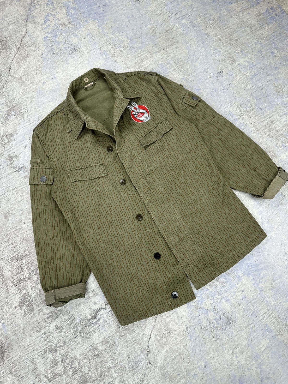 Vintage Vintage Rain Camo jacket military olive green embroidered Size US M / EU 48-50 / 2 - 7 Thumbnail