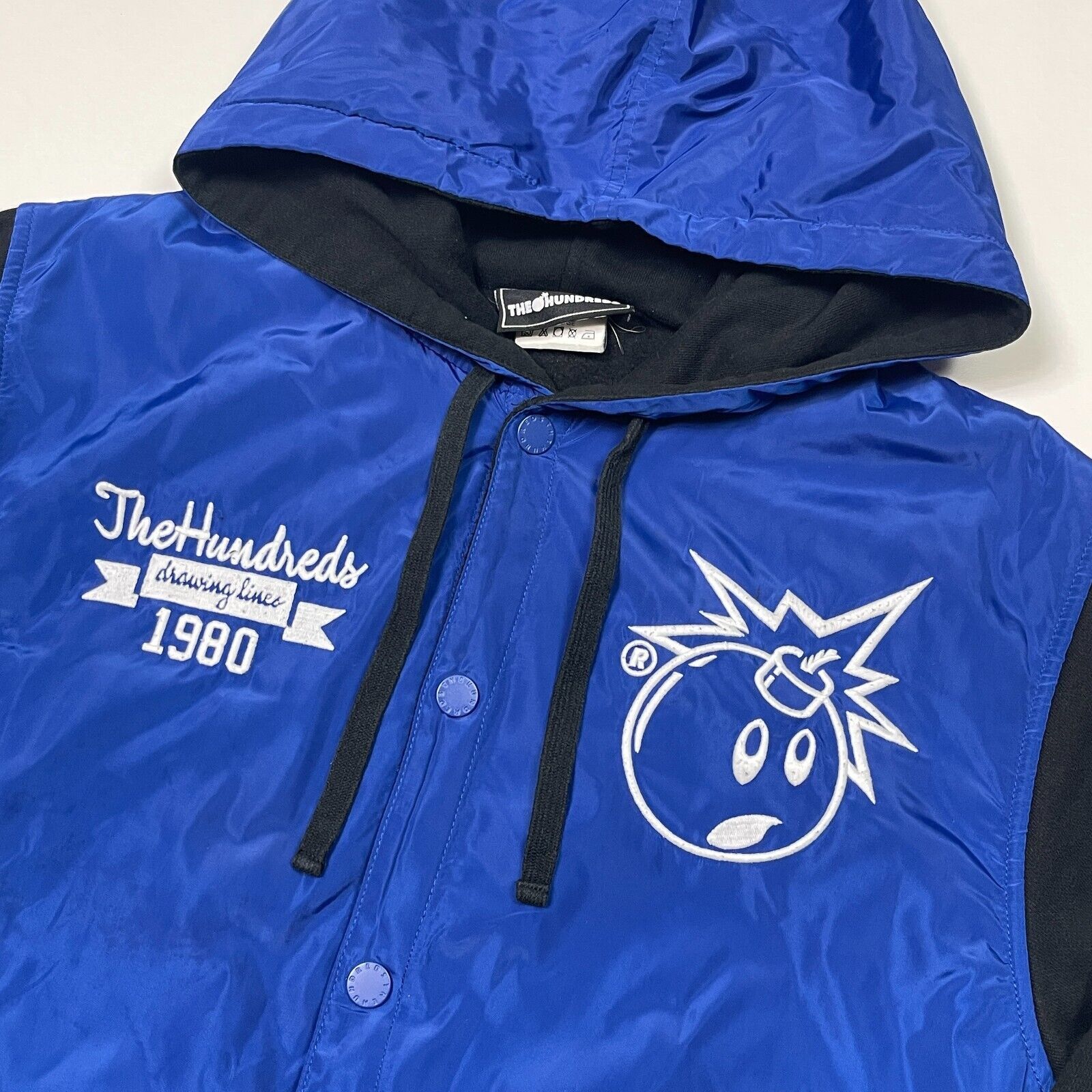 The Hundreds The Hundreds Huge Satin Cotton Hooded Bomber Varsity Jacket Size US L / EU 52-54 / 3 - 3 Thumbnail