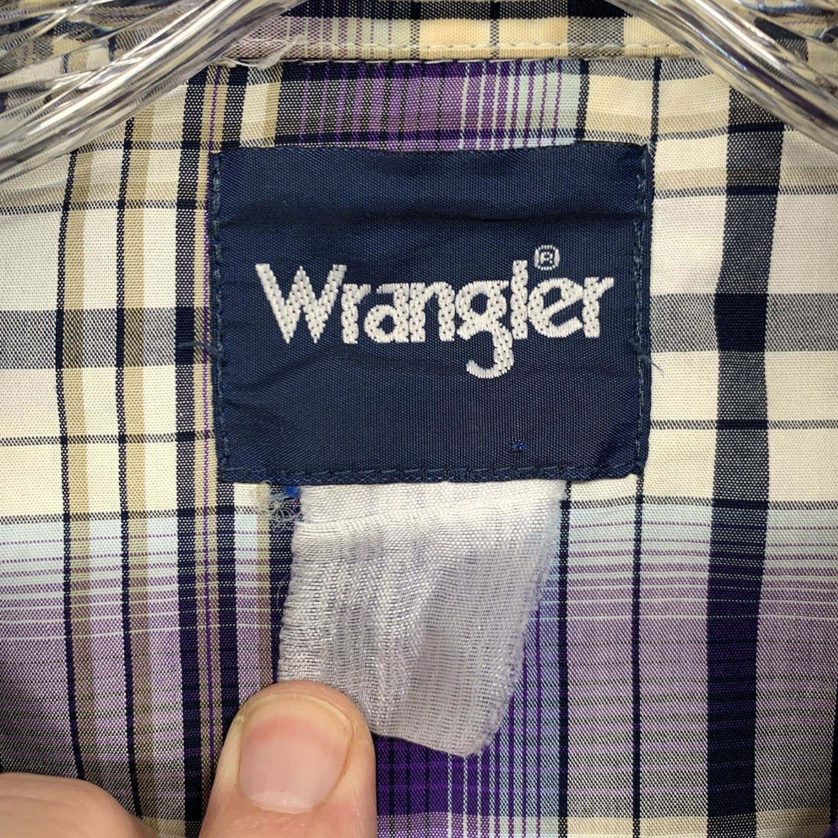 Wrangler VINTAGE Wrangler Western Pearl Snap Shirt Mens XL Plaid Long Sleeve Purple White Cowboy Retro 90s Size US XL / EU 56 / 4 - 3 Thumbnail