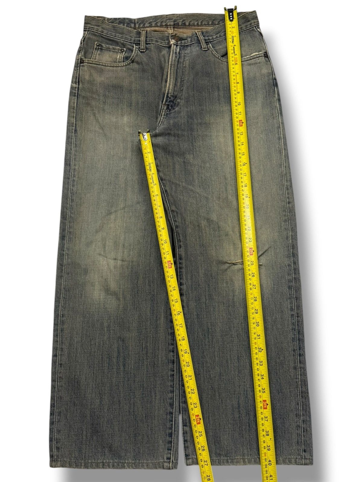 Japanese Brand Vintage Gold Rush Japan Y2K Wide Leg Denim Jeans | W33 Size US 33 - 15 Thumbnail