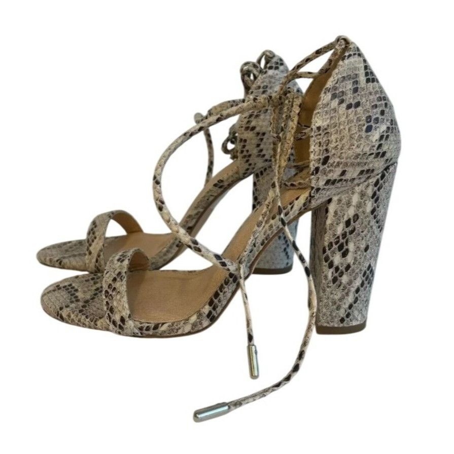 Other OLIVIA FERGUSON / Snake Laceup / Print / Block Heel / Sand Size US 6.5 / IT 36.5 - 2 Thumbnail