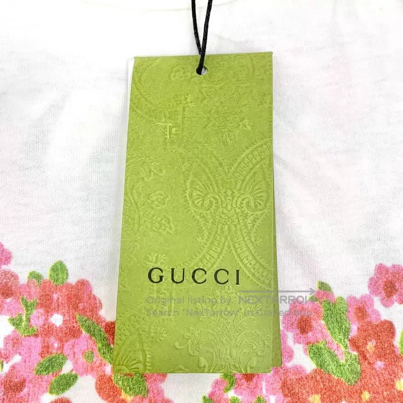 Gucci Gucci White floral heart print cotton round-neck short-sle Size M / US 6-8 / IT 42-44 - 6 Thumbnail