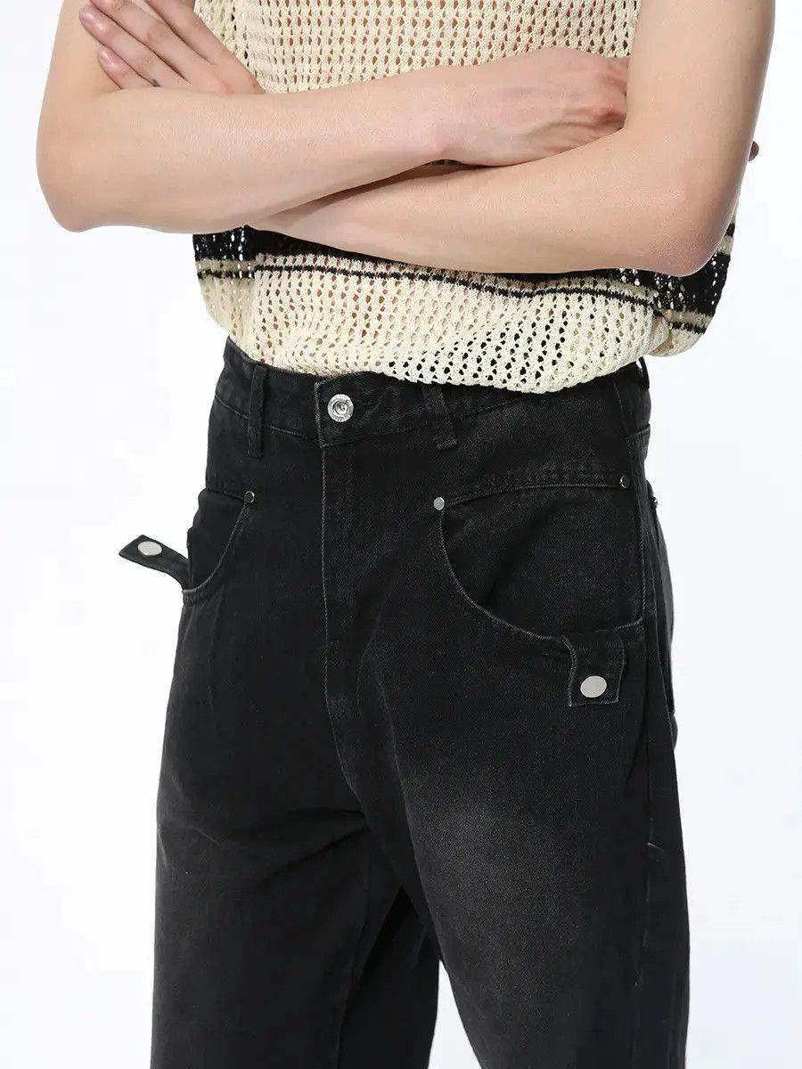 Japanese Brand Retro loose straight leg wide leg jeans Size US 32 / EU 48 - 4 Thumbnail