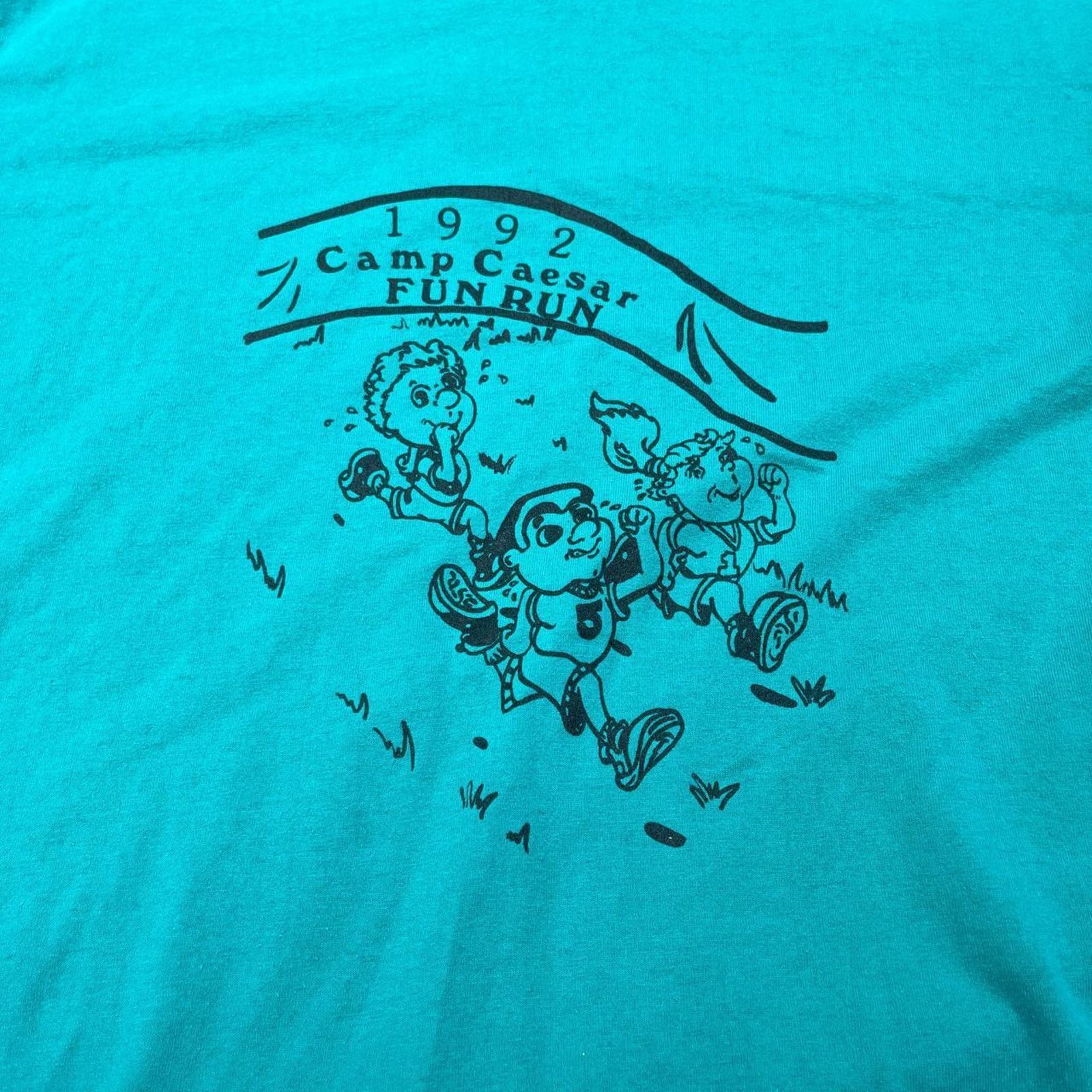 Hanes Vintage 90s Single Stitch Marathon teal shirt Size US L / EU 52-54 / 3 - 2 Thumbnail