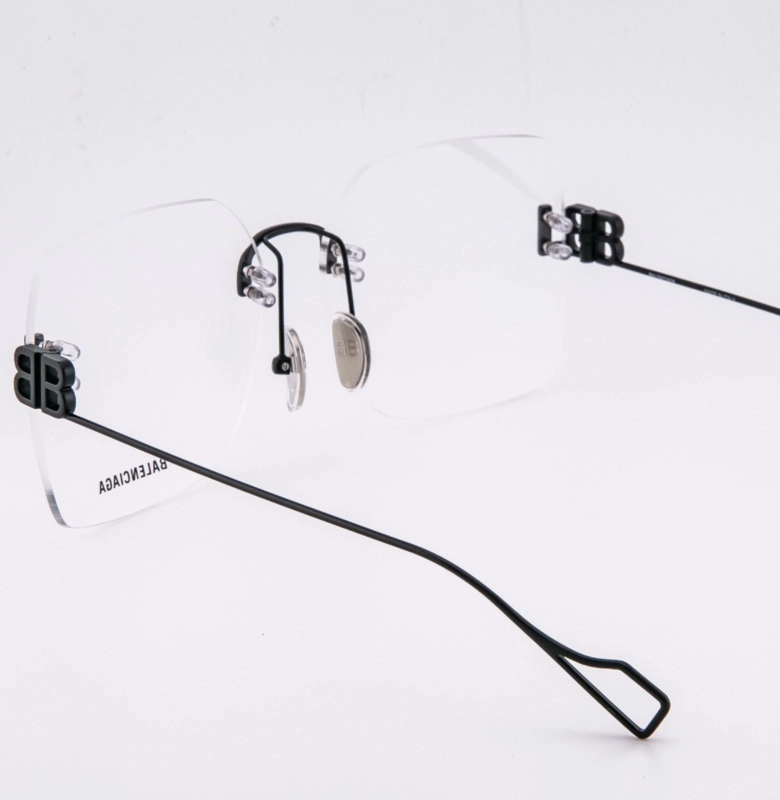 Balenciaga BALENCIAGA LOGO 0113 Black Metal Retro Eyeglass BB0113O 001 Size ONE SIZE - 2 Thumbnail