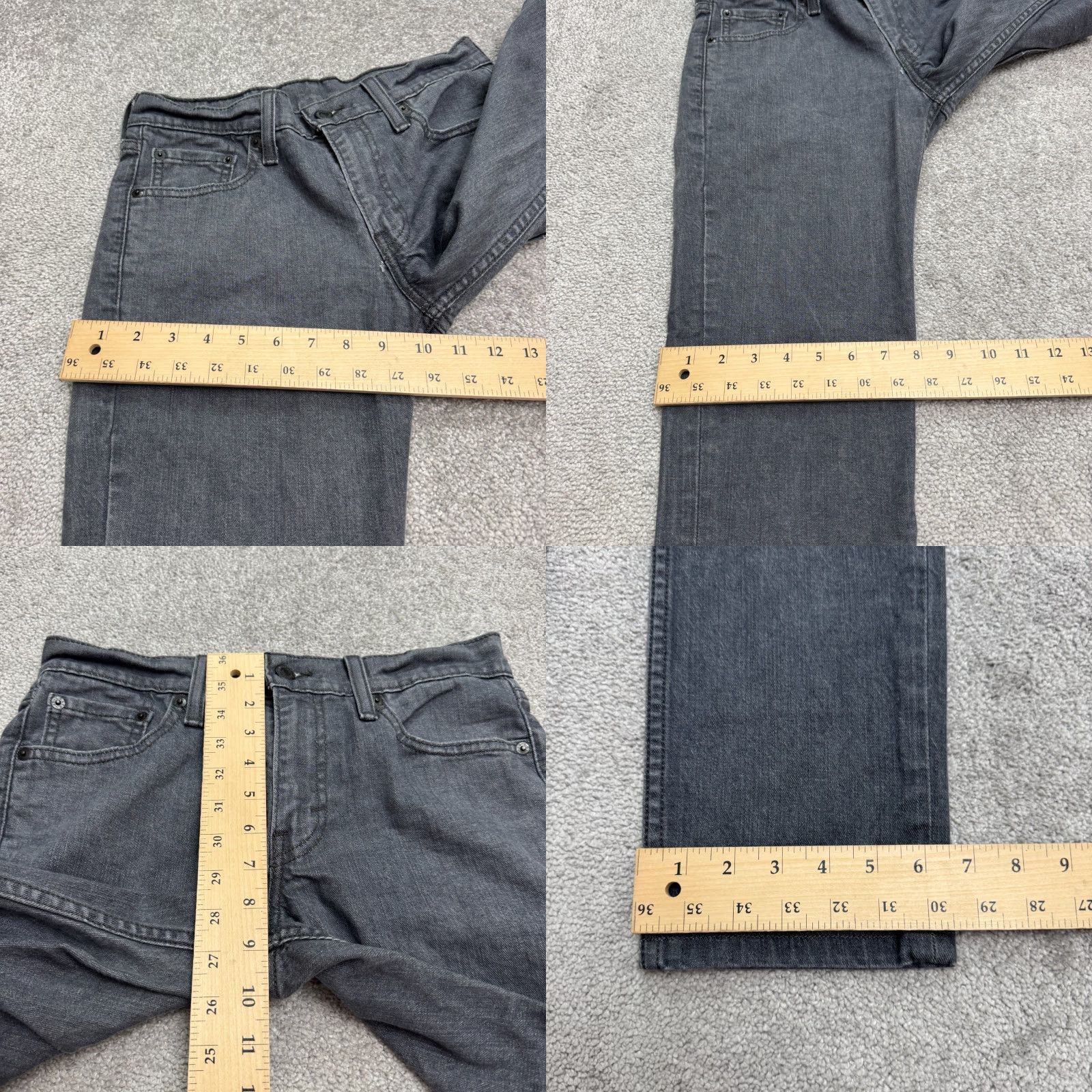 Levi's Levi's 511 Slim Fit Denim Jeans Mens 30x30 Gray Charcoal Wash Straight Leg Casual Streetwear USA 5-Pocket Design Size US 30 / EU 46 - 8 Thumbnail