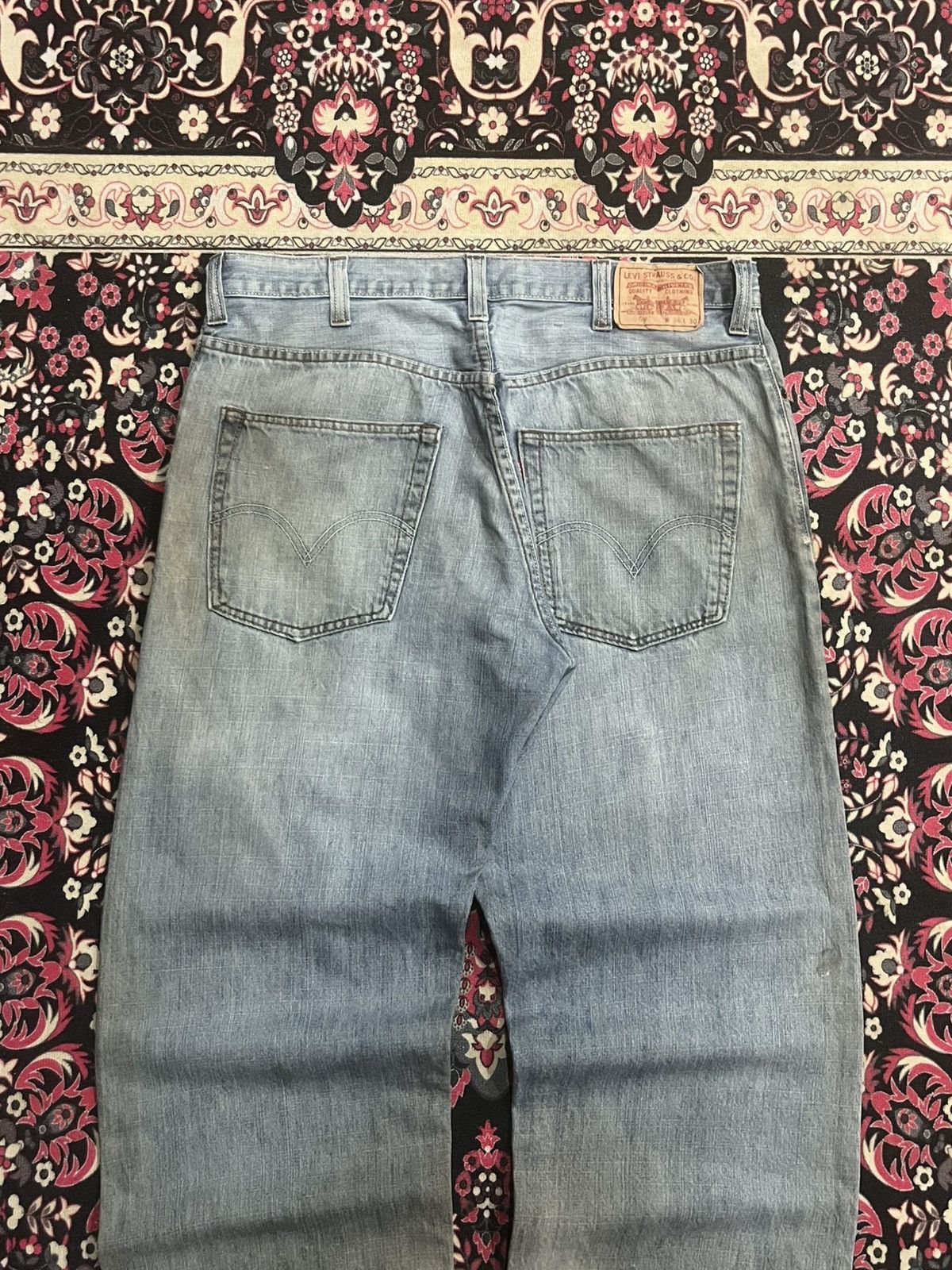 Levi's Vintage Levi’s 569 Light Rusty Blue Distressed Loose Jeans Size US 38 / EU 54 - 6 Thumbnail