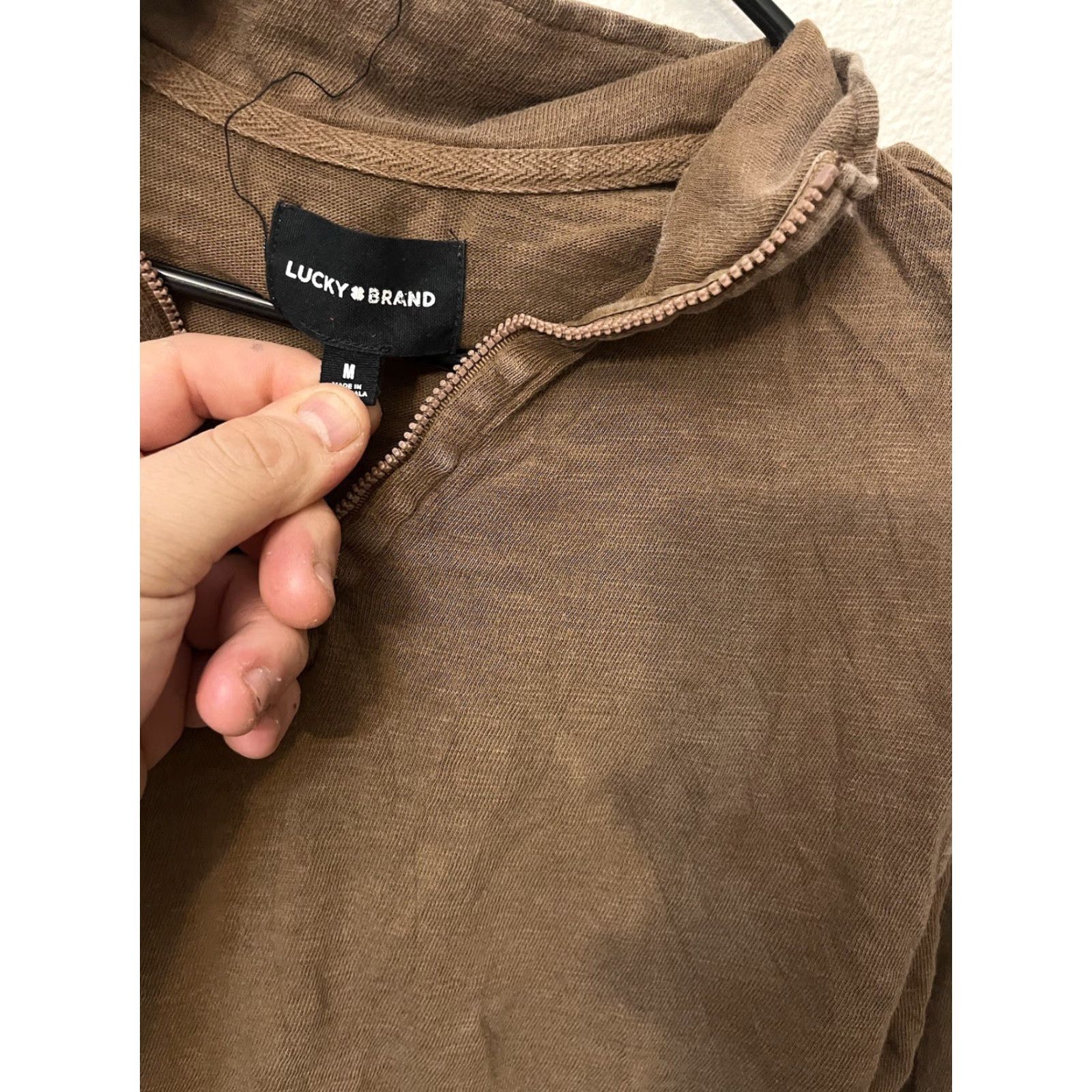 Lucky Brand Lucky Brand Black Label 1/4 Zip Sweater Shirt Mens Medium Brown Knitwear Mock Neck Long Sleeve Size US M / EU 48-50 / 2 - 3 Thumbnail