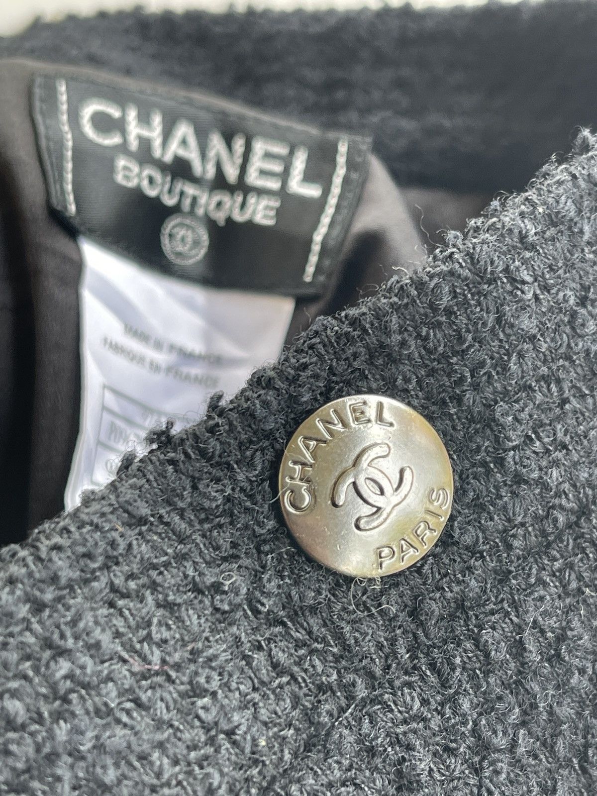 Chanel FW1997 Chanel Wool Bouclette Black Skirt Size 28" / US 6 / IT 42 - 6 Thumbnail