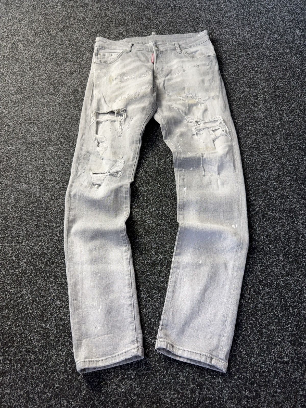 Dsquared2 Luxury Distressed Dirty Dsquared2 Retro 00s Denim Jeans Size US 31 - 1 Thumbnail