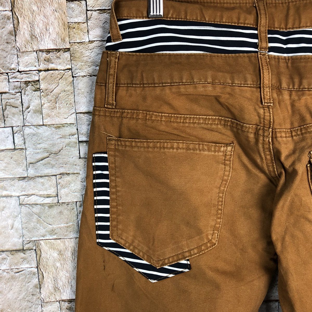 Japanese Brand Japan double waist Brown vintage cargo Pants #A434 Size US 28 / EU 44 - 17 Thumbnail