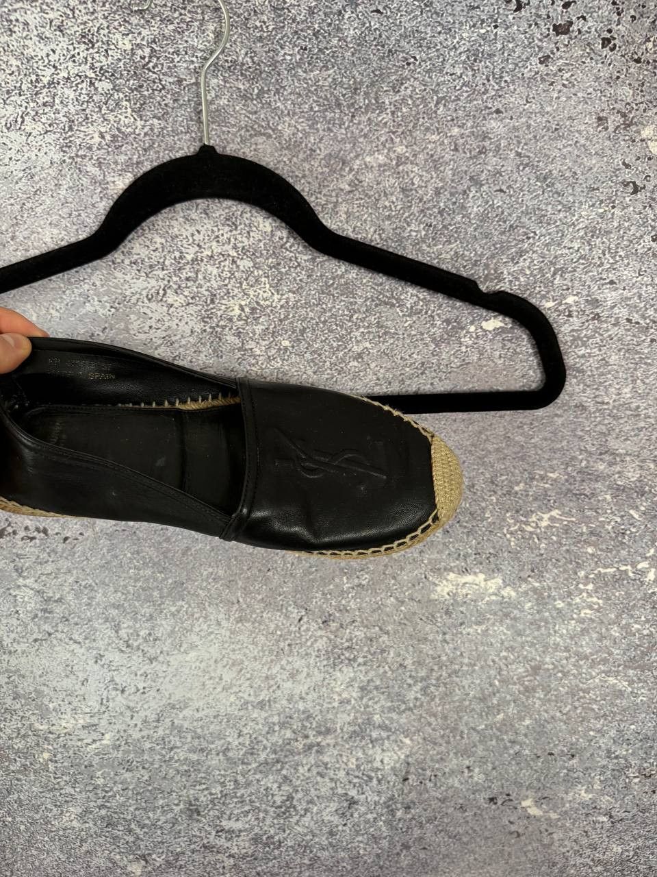 Saint Laurent Paris YSL Black Yves Saint Laurent Monogram Espadrille 37 sz Size US 7 / IT 37 - 17 Thumbnail