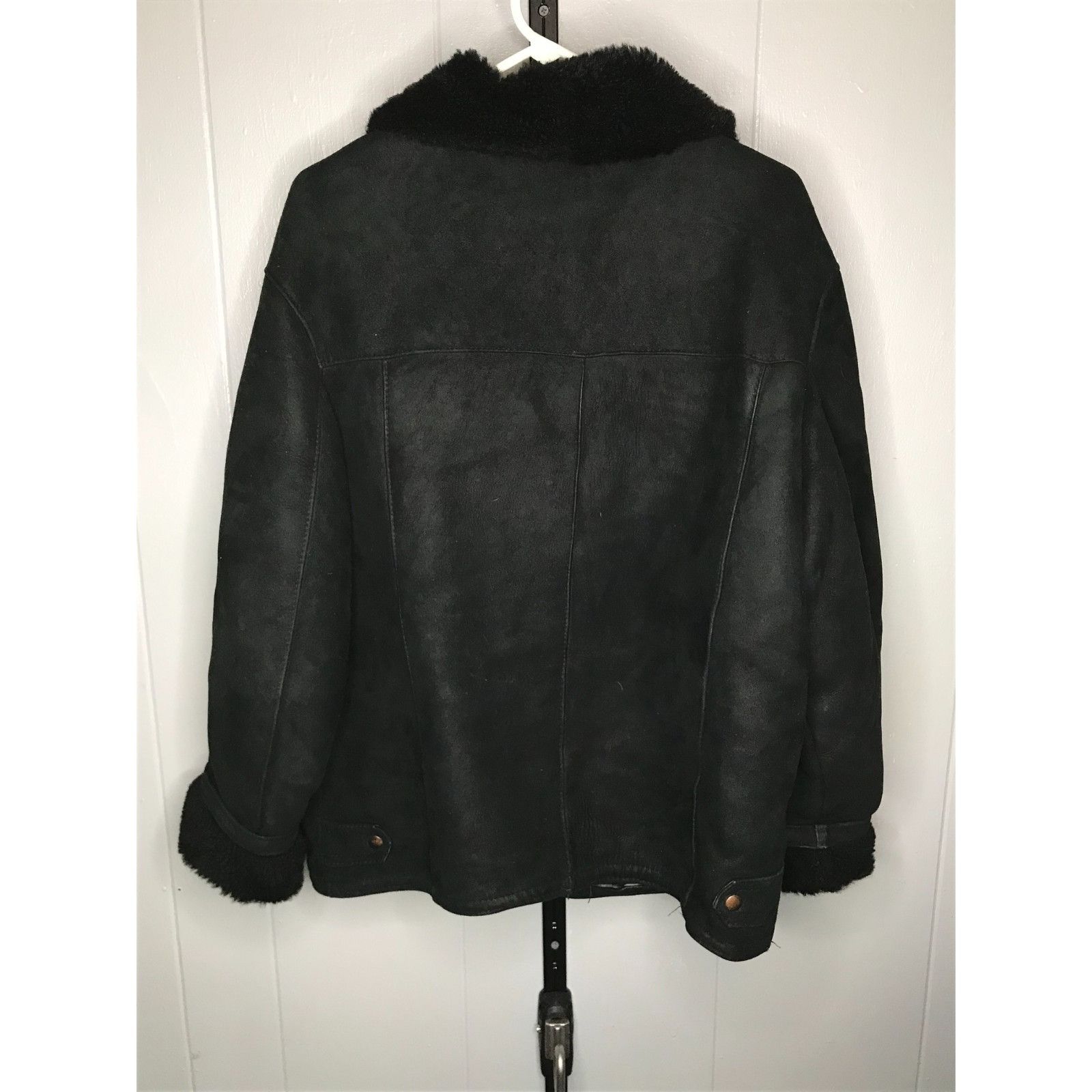 Other Vintage Riri Jacket Wmns Large Black Shearling Suede Lined L Size L / US 10 / IT 46 - 2 Thumbnail