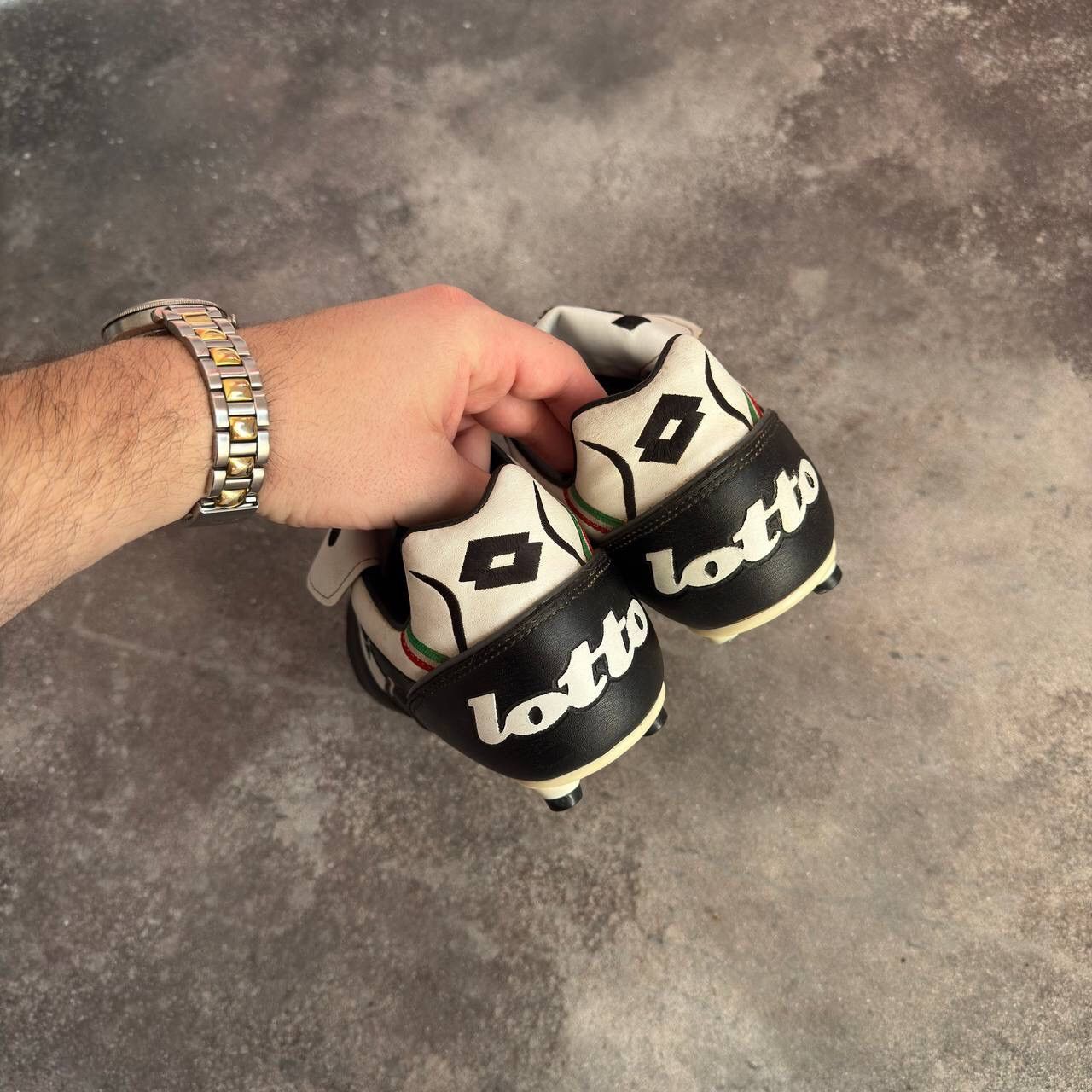 Lotto Sport × Vintage Lotto 90s Vintage Retro Leather Football Boots Soccer Cleats Size US 10.5 / EU 43-44 - 8 Thumbnail