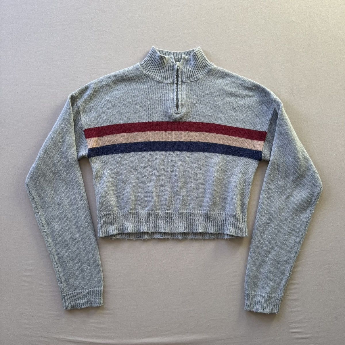 Other Striped Quarter Zip Crop Sweater Size M / US 6-8 / IT 42-44 - 1 Thumbnail