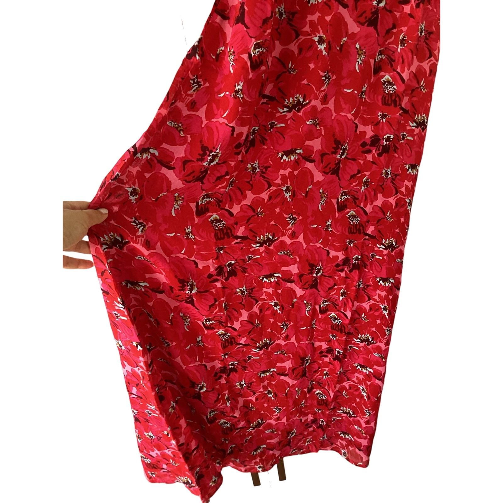 FAITHFULL NWT Faithfull The Brand Floral Maxi Dress Pink & Red Sz 8 Size M / US 6-8 / IT 42-44 - 6 Thumbnail