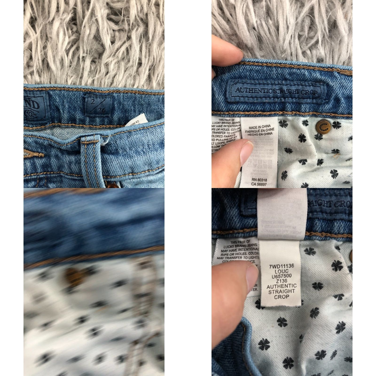 Lucky Brand Lucky Brand Jeans Women's 2 Straight Crop Denim Medium Wash Blue 26 waist 26 Inseam Regular Rise 8.5-10.5 Inseam Belt Loops 5-Pocket Size 26" / US 2 / IT 38 - 9 Thumbnail