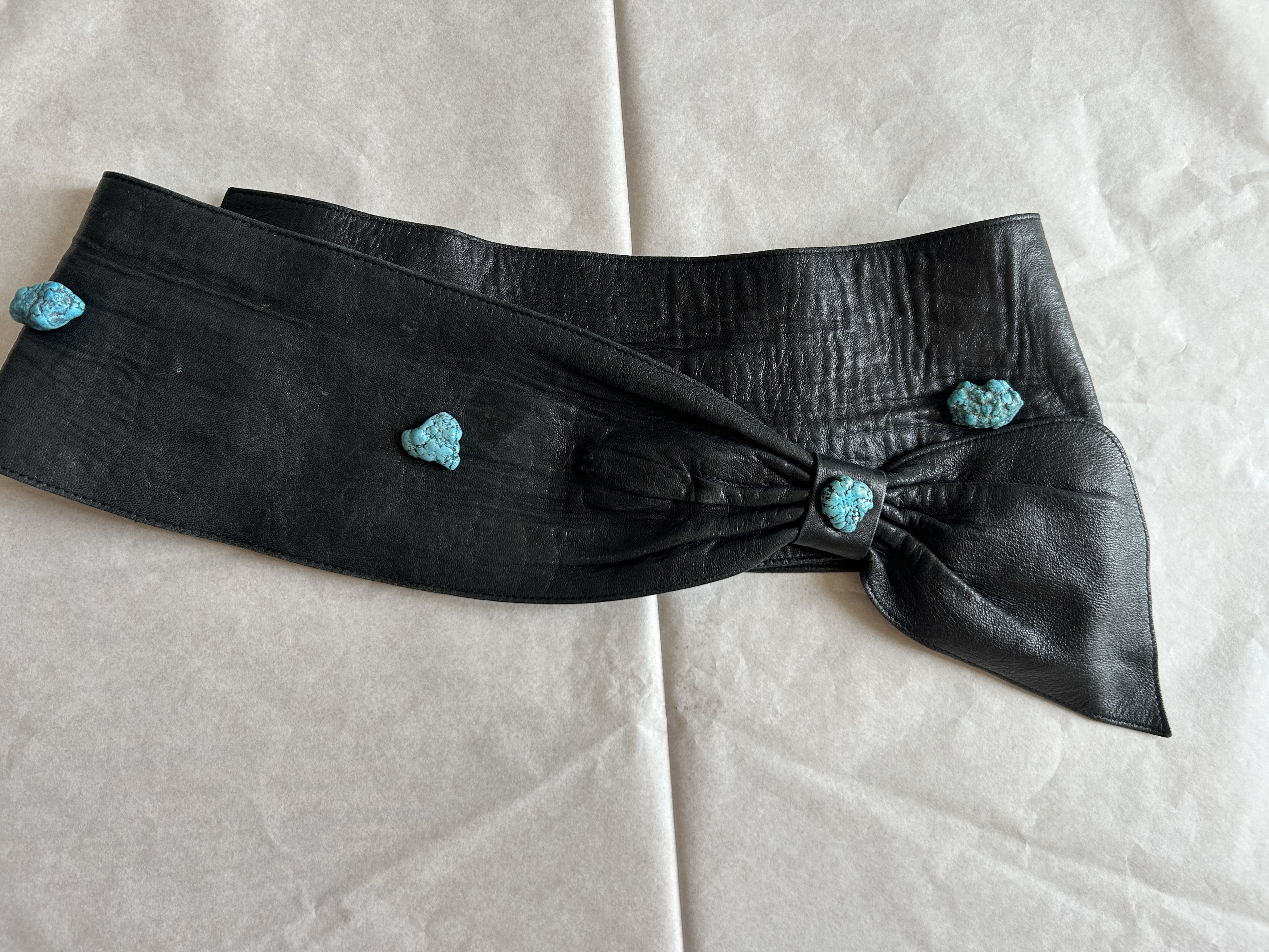 Vintage Vintage 80s Black Leather Wrap Belt Size ONE SIZE - 5 Thumbnail