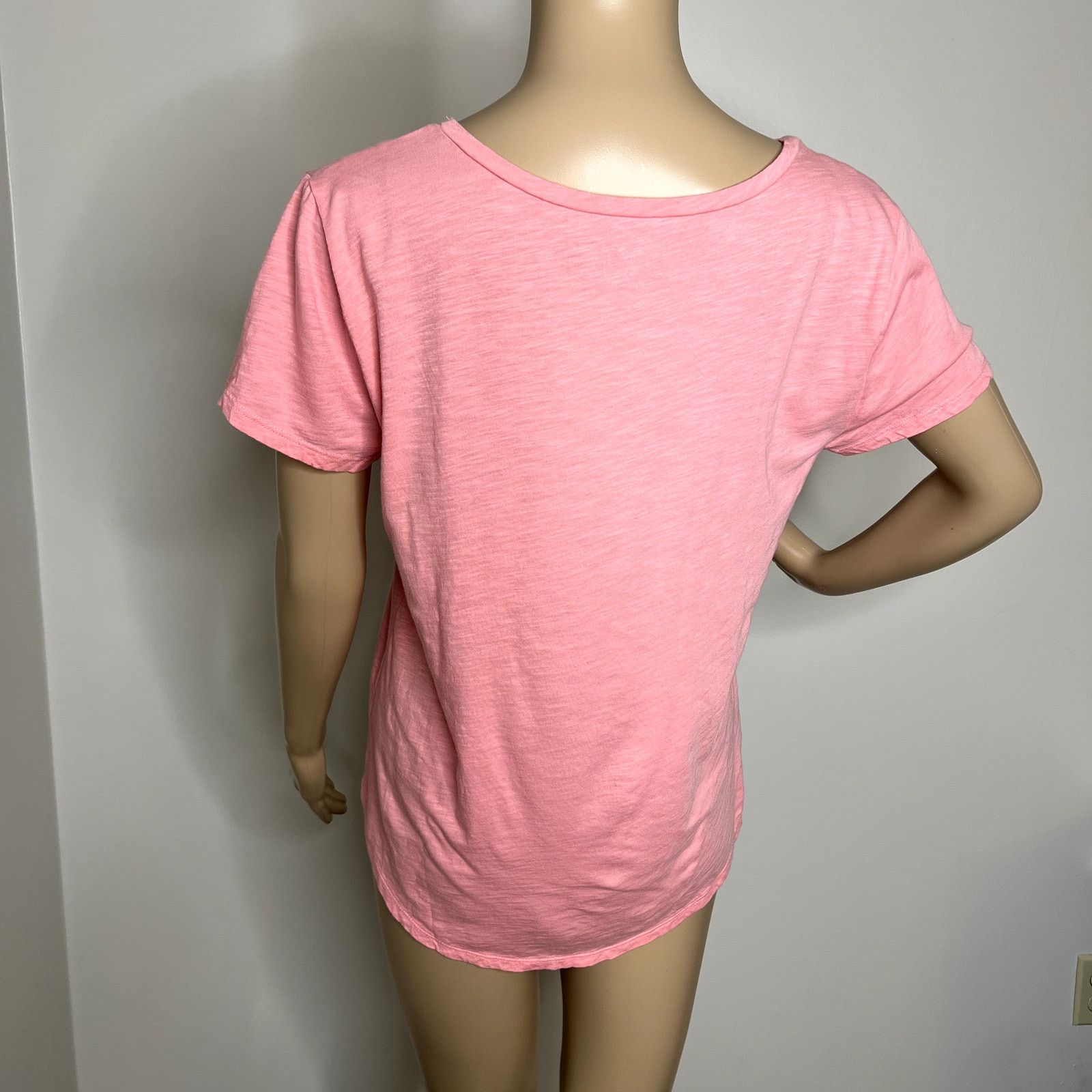Loft Loft Pink Scoop Neck Short Sleeve Tee Size M / US 6-8 / IT 42-44 - 3 Thumbnail