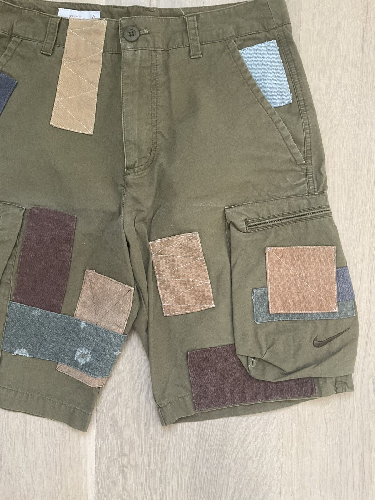 Nike Nike x Vertical Studios Patchwork Cargo Shorts Olive Custom Size US 30 / EU 46 - 4 Thumbnail