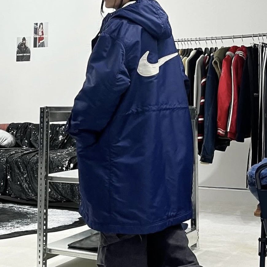 Nike × Vintage Vintage 90’s BIG swoosh Parkha Jacket Size US XL / EU 56 / 4 - 2 Thumbnail