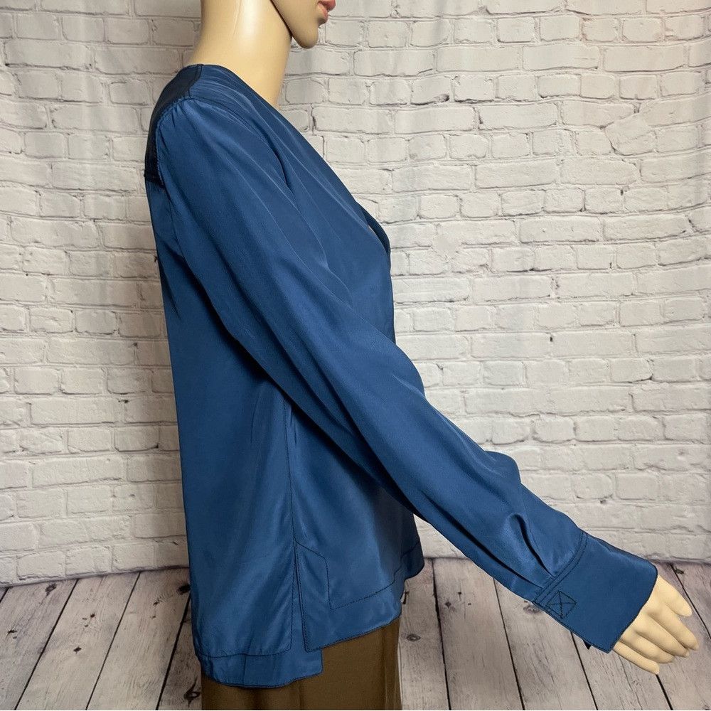 Rag & Bone Rag & Bone Shields Silk Long Sleeve Cobalt Blue Top Blouse Size S / US 4 / IT 40 - 4 Thumbnail