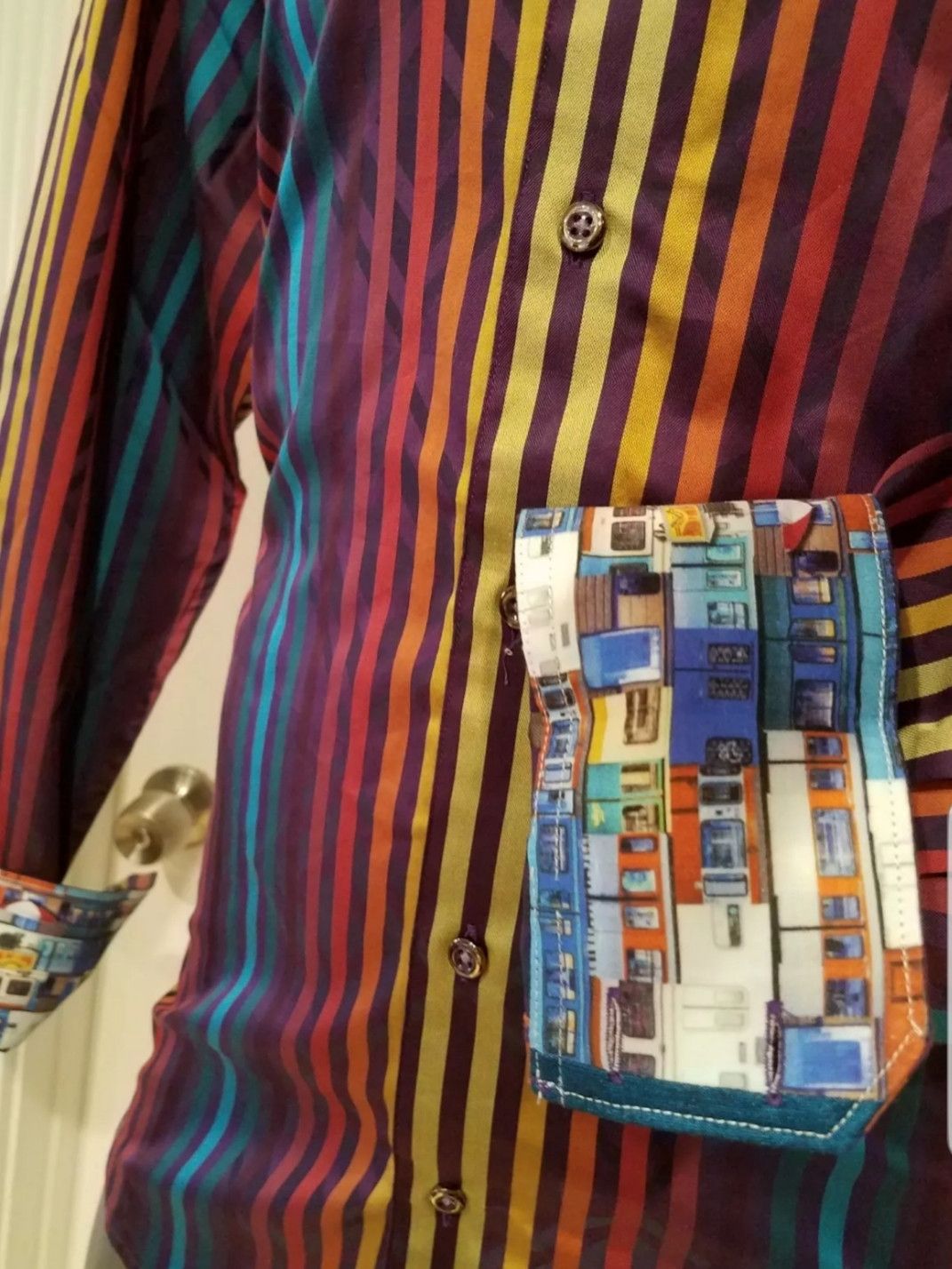 Robert Graham NEW ROBERT GRAHAM MULTI COLOR STRIPPED SHIRT Size US XL / EU 56 / 4 - 2 Thumbnail