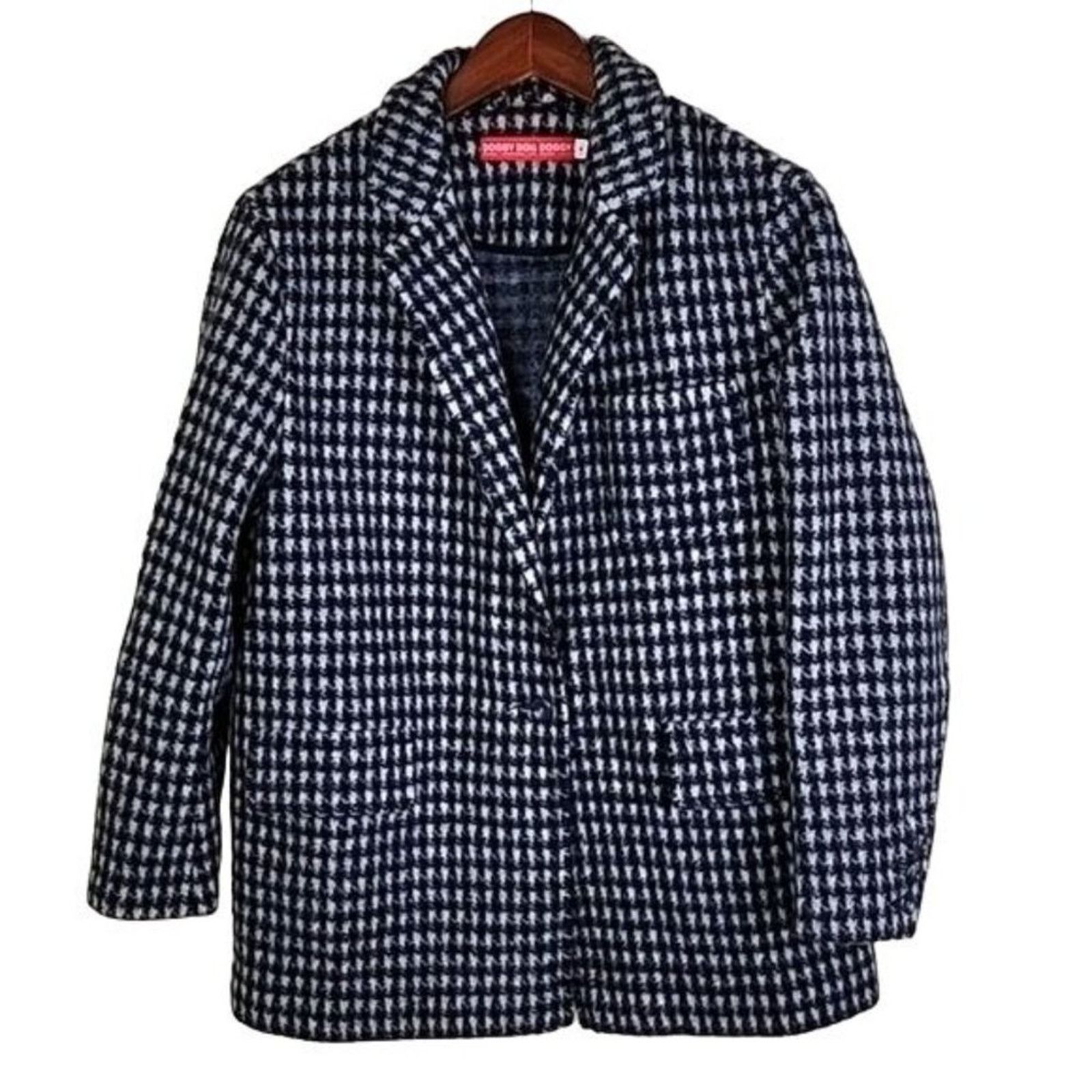 Daniel Palillo Daniel Palillo Houndstooth Wool Overcoat Blazer Size S / US 4 / IT 40 - 2 Thumbnail