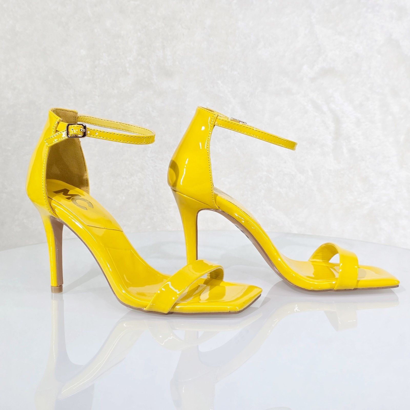 Other Jessi Yellow Patent 3.75" Stiletto High Heels Ankle Strap Op Size US 9 / IT 39 - 1 Thumbnail