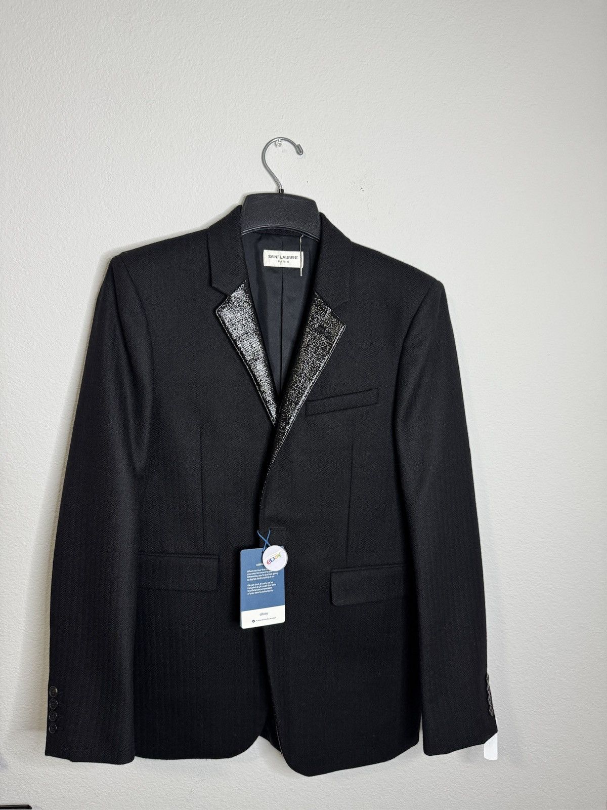 Saint Laurent Paris Saint laurent paris lacquer blazer Size 52R - 1 Thumbnail