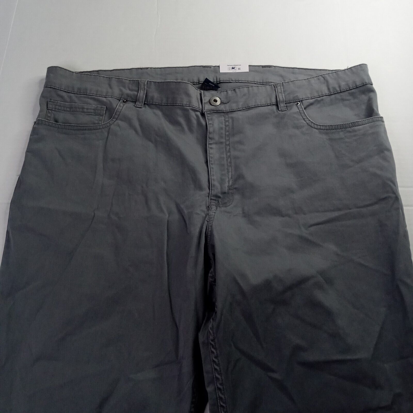 George George Chino Pants Mens Size 44x30 Gray Straight Leg Stretch Size US 44 / EU 60 - 3 Thumbnail