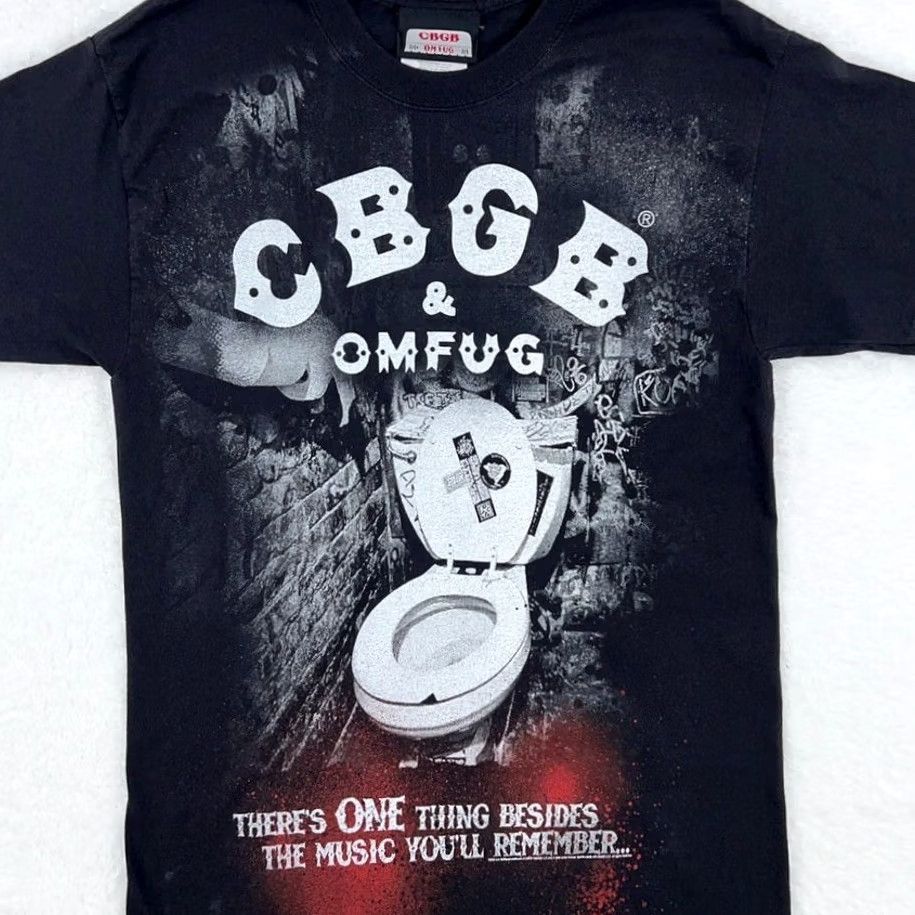 Hanes CBGB OMFUG TOILET T-Shirt XS Black Y2K punk rock club metal new york city Mens Size US XS / EU 42 / 0 - 2 Thumbnail