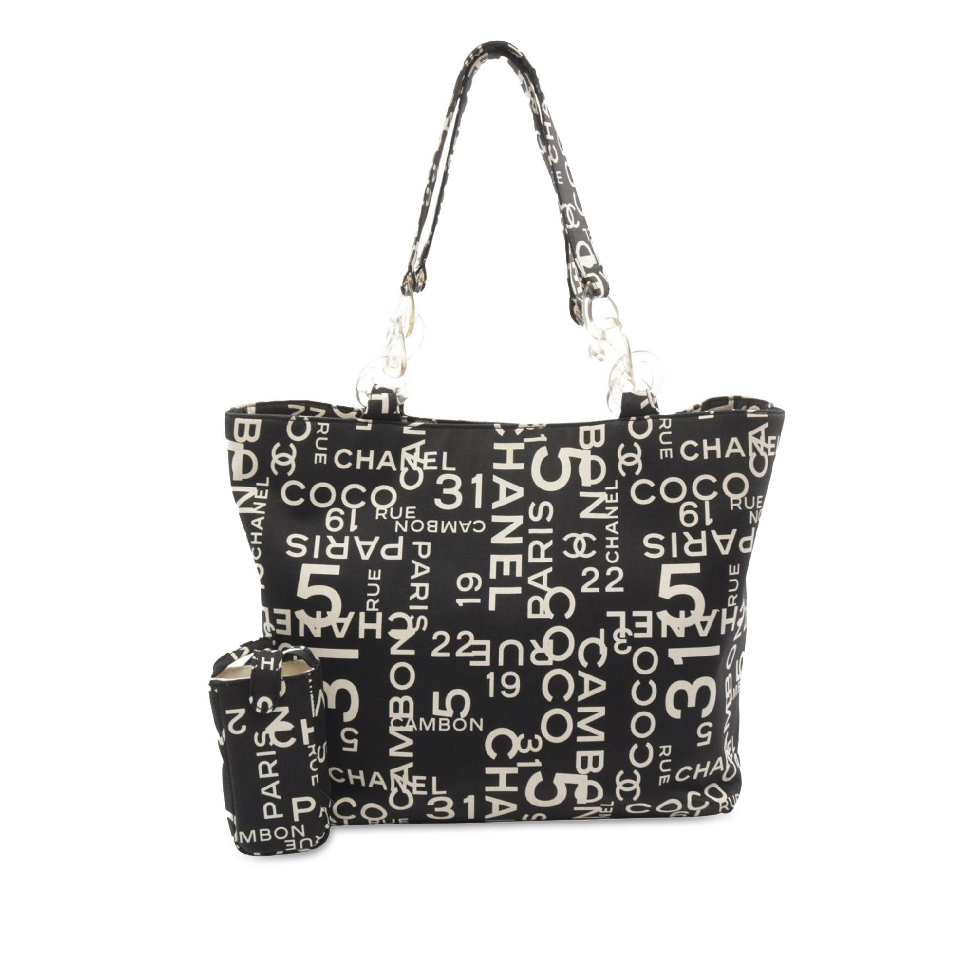 Chanel Chanel By the Sea Line Coco Print Canvas Beach Tote Black Size ONE SIZE - 1 Thumbnail