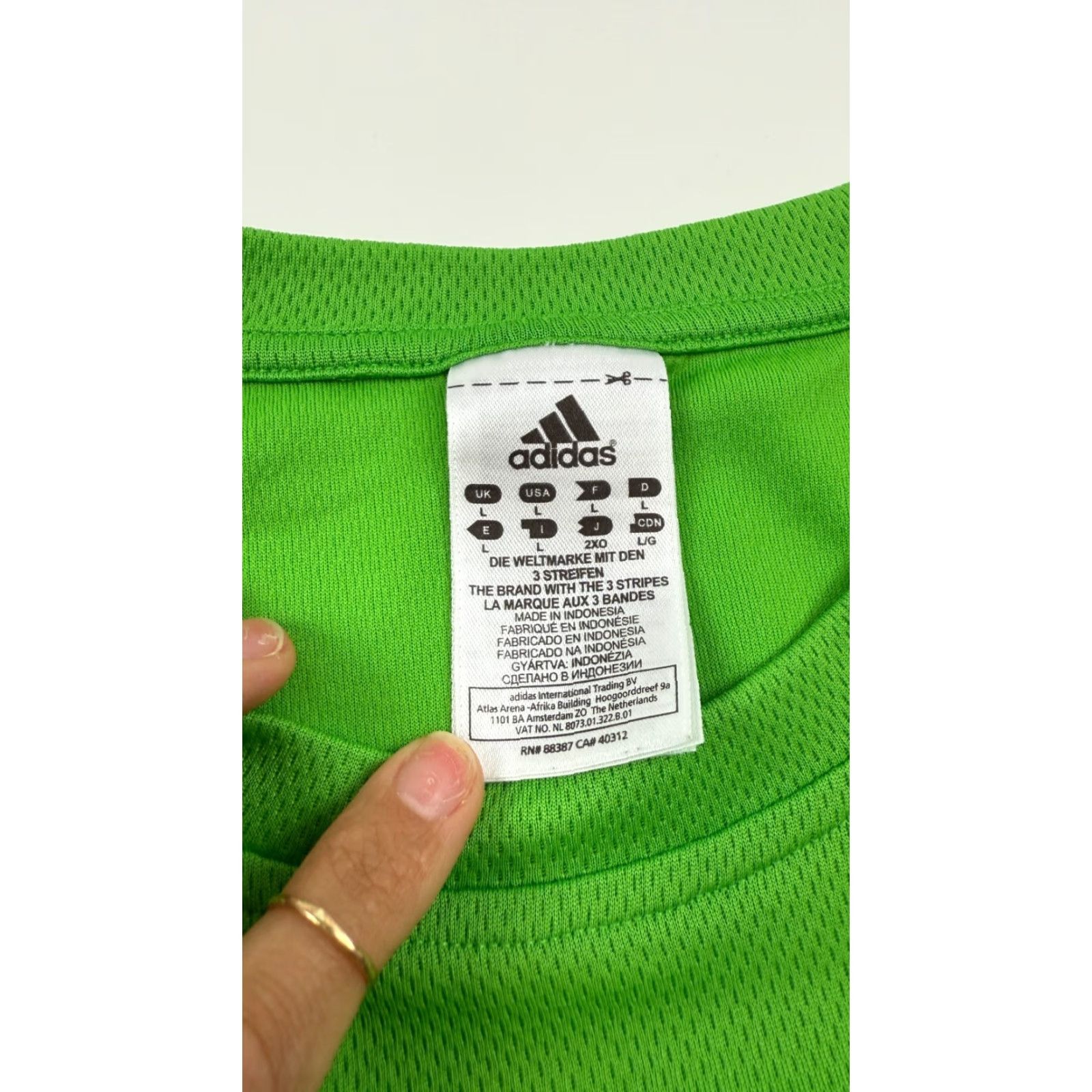 Adidas Adidas Shirt Mens Large Green 3-Stripes Shamrock Portland Crew Neck Short Sleeve Activewear Running Cross Training Mens Size US L / EU 52-54 / 3 - 4 Thumbnail