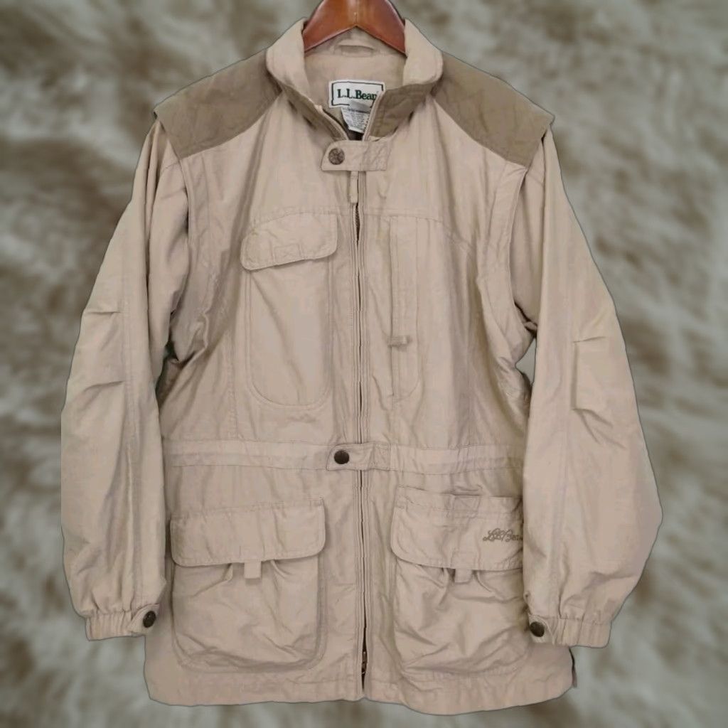 Vintage VINTAGE L.L. Bean Outdoor Field Jacket Women Medium Beige Vest With Removable Sleeves Size M / US 6-8 / IT 42-44 - 1 Thumbnail